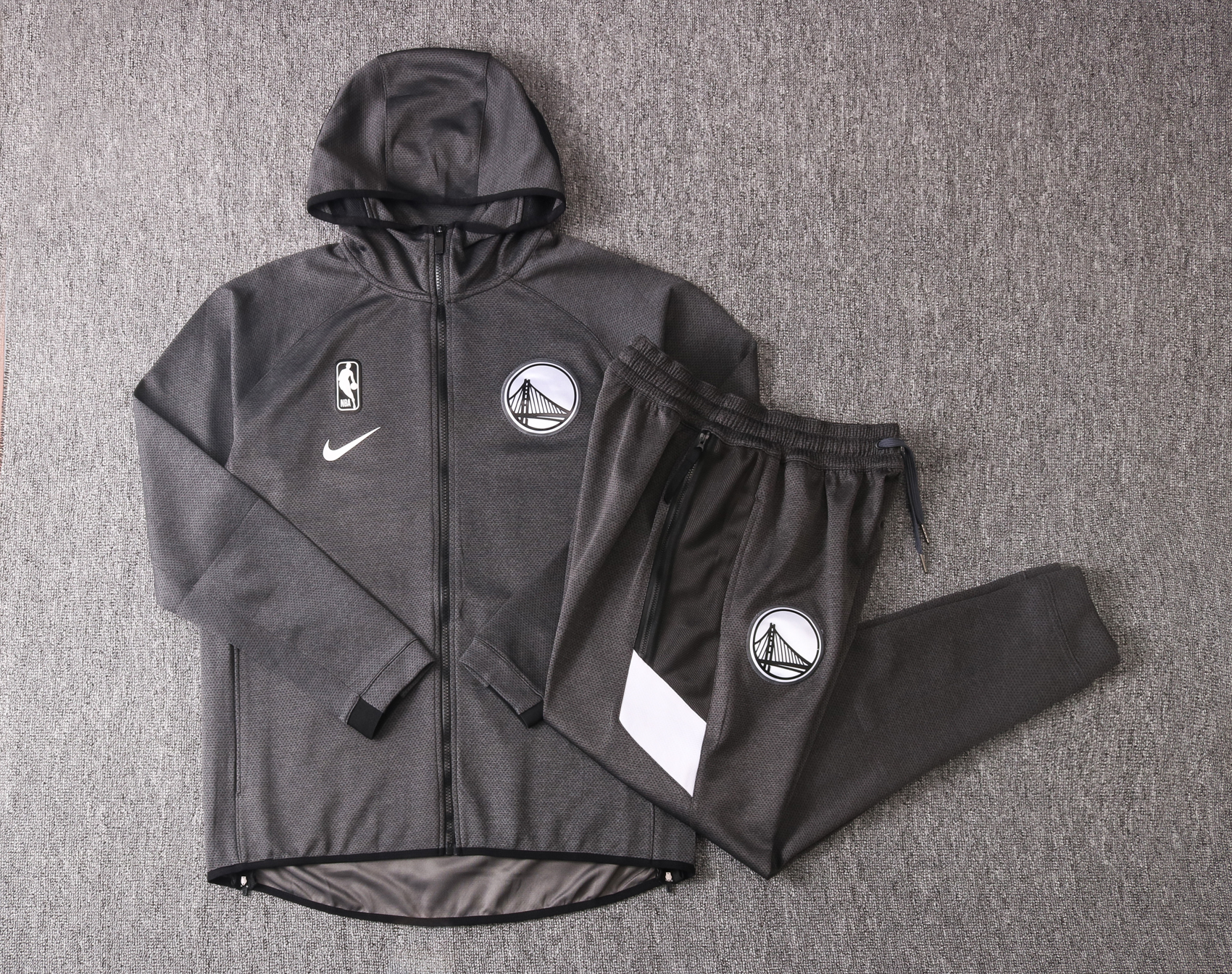 NBA Golden State Warriors Dark Grey with Cap Jacket Tracksuit High Quality - leoleo123123