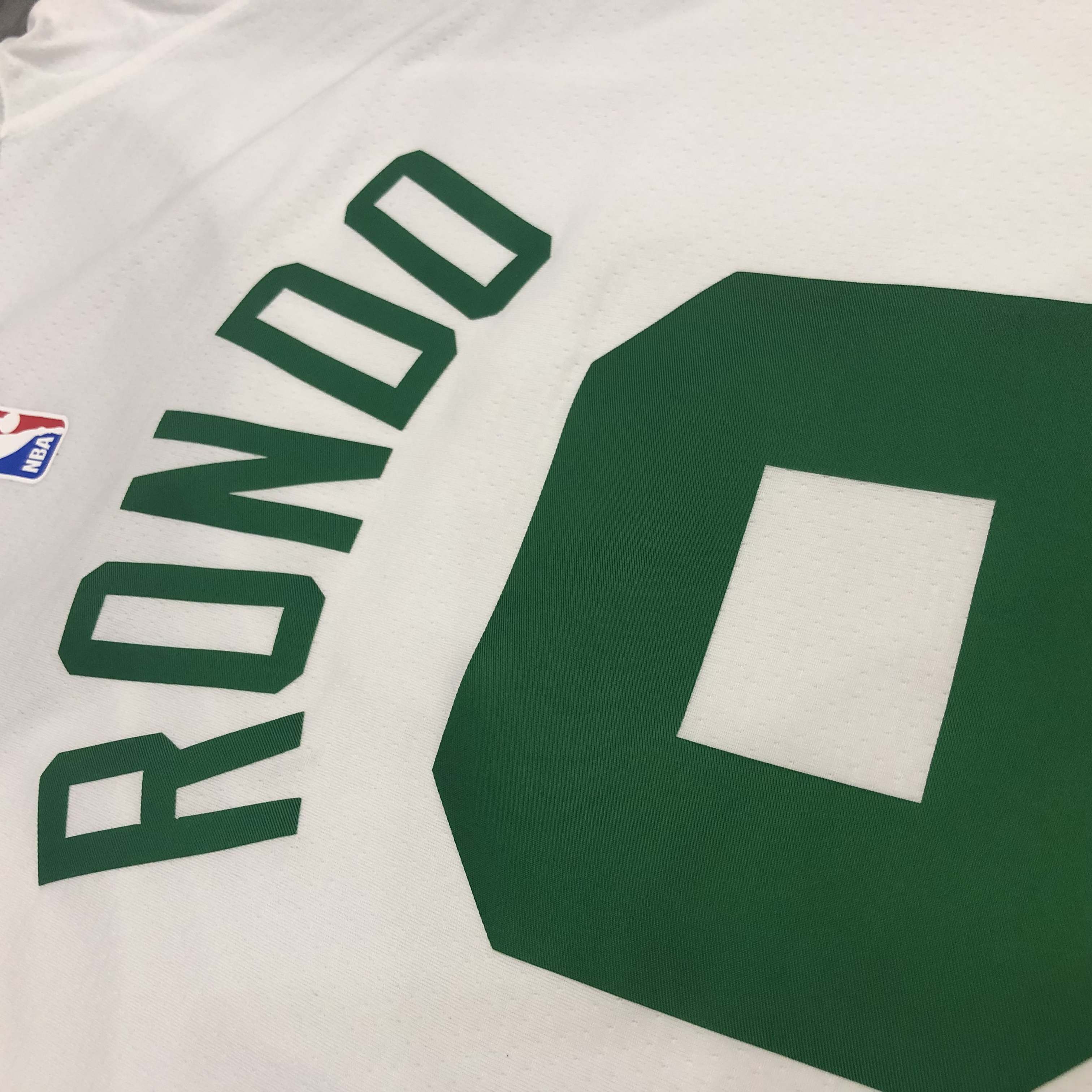 NBA Boston Celtics Retro White with Green Name #9 RONDO Jersey High Quality Name and Number Print - leoleo123123