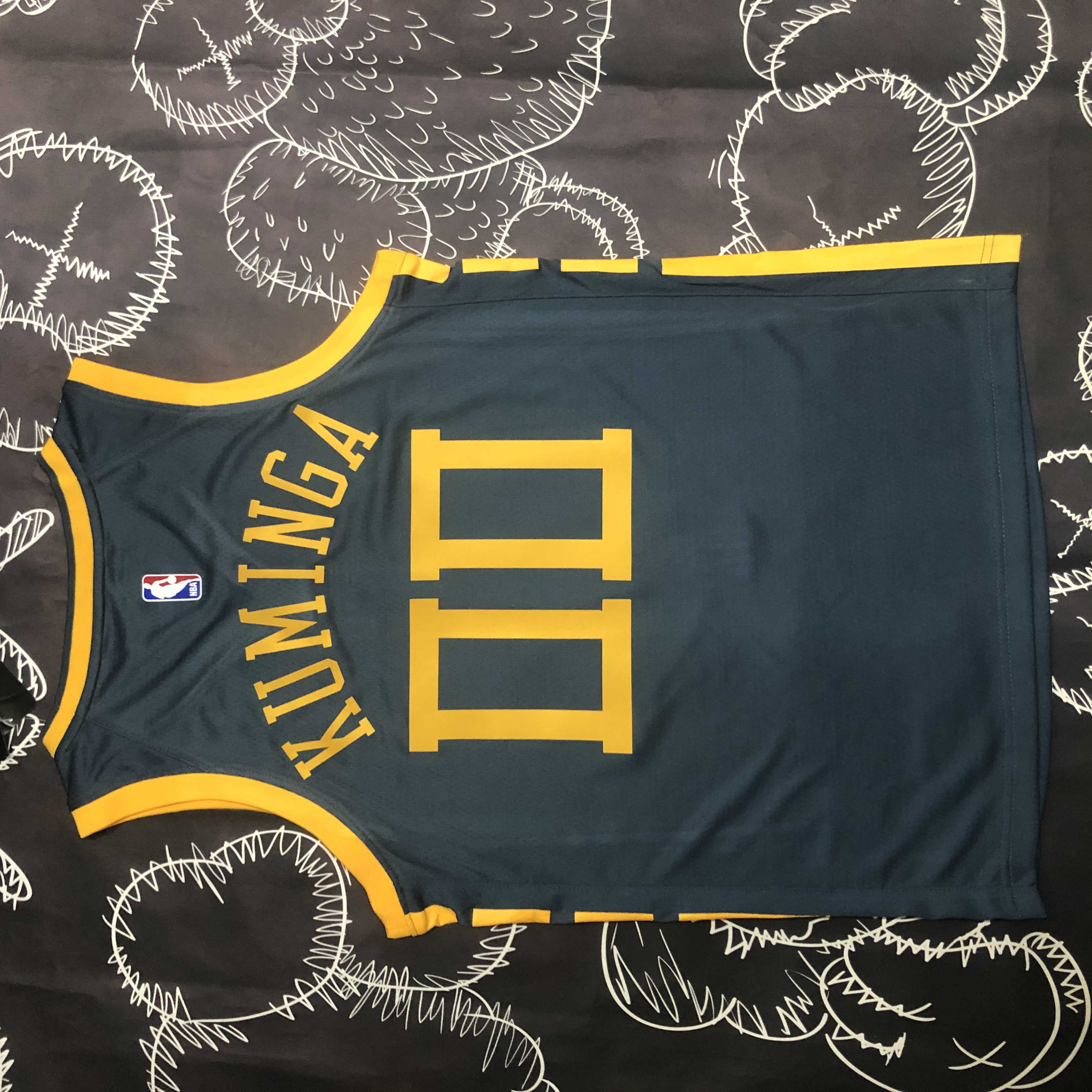 NBA Men Season 2018 Golden State Warriors Dark Grey #00 KUMINGA Jersey High Quality Name and Number Print - leoleo123123