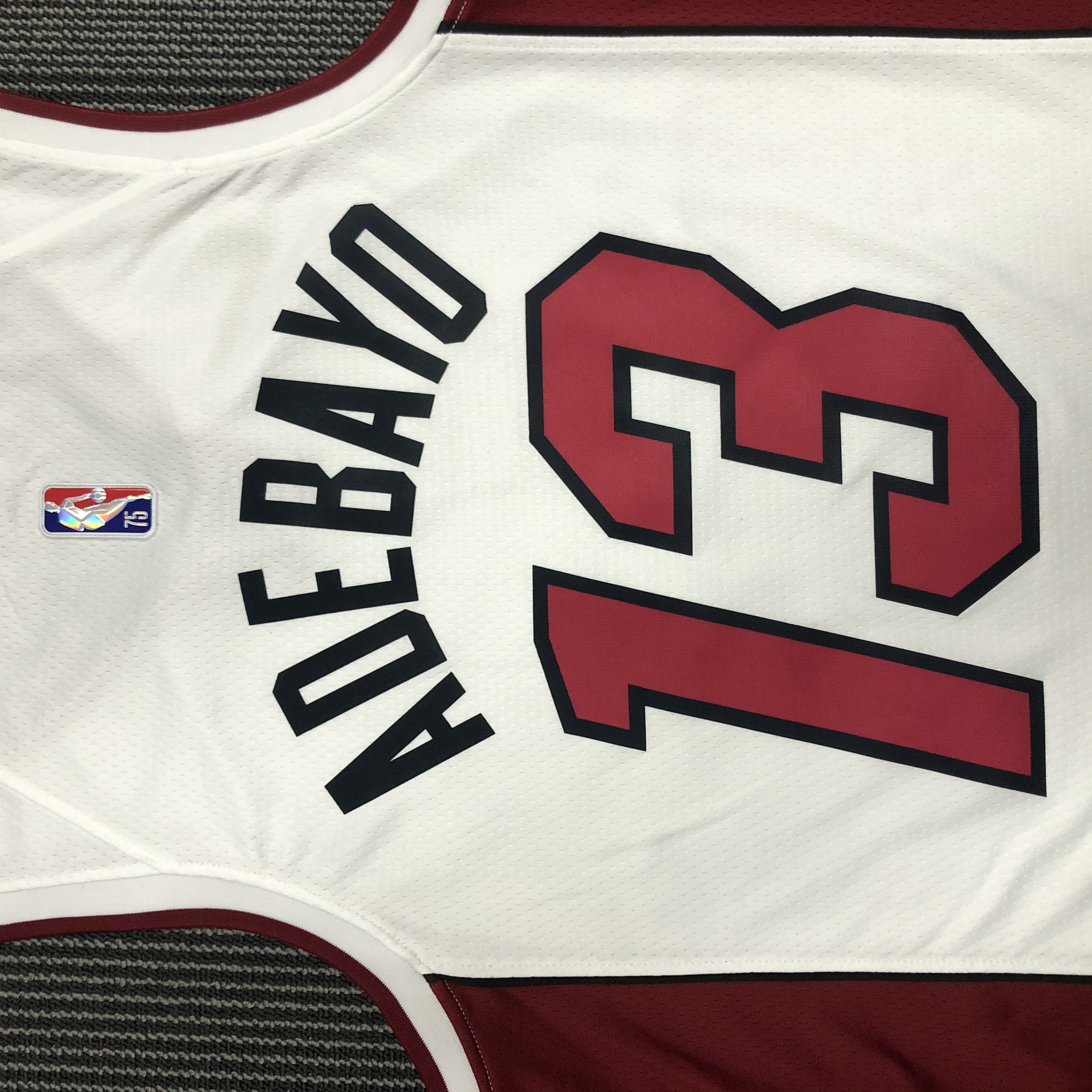 NBA Men 75th Anniversary Miami Heat White #13 ADEBAYO Jersey High Quality Name and Number Print - leoleo123123