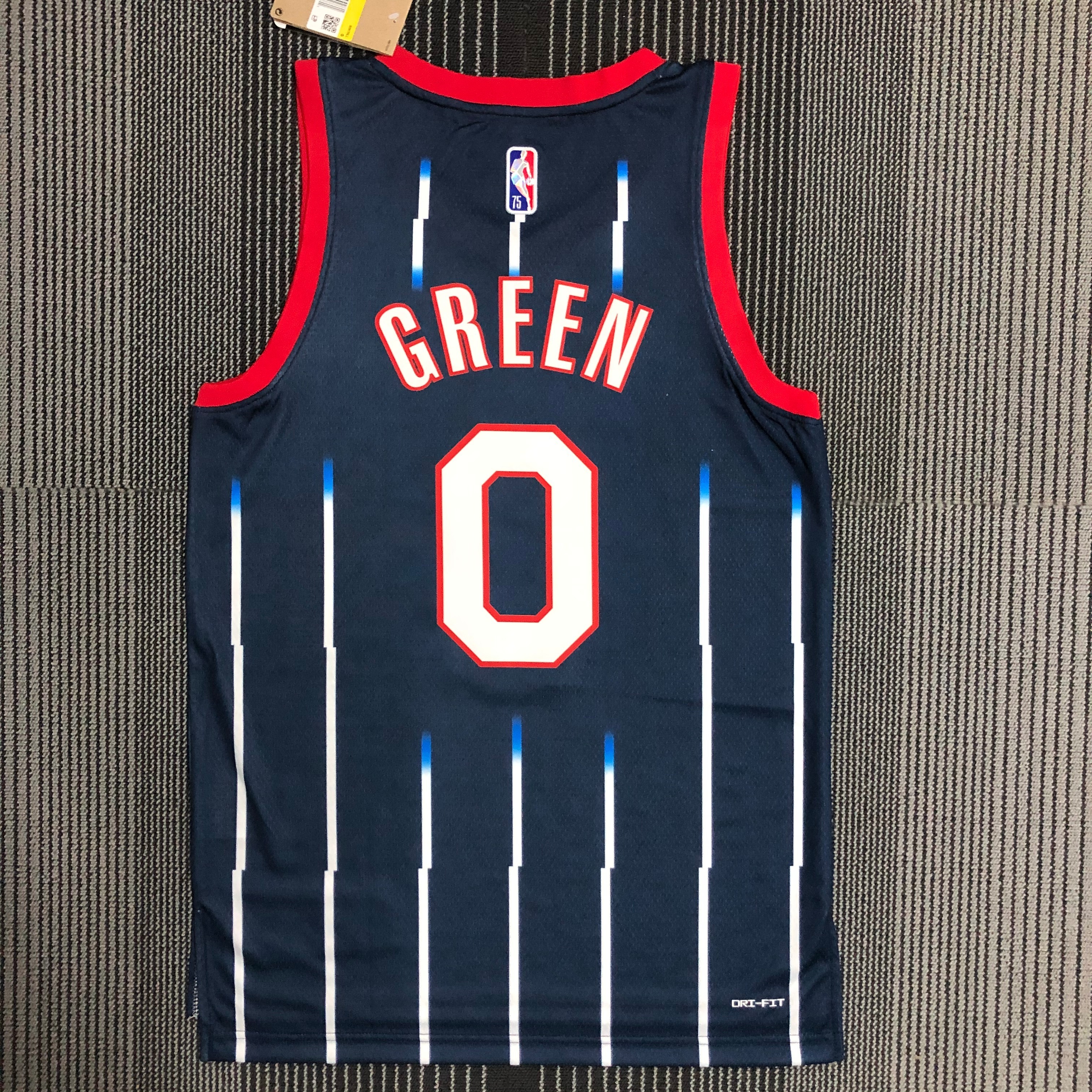 NBA Men Season 2022 Houston Rockets Blue #0 GREEN Jersey High Quality Name and Number Print - leoleo123123