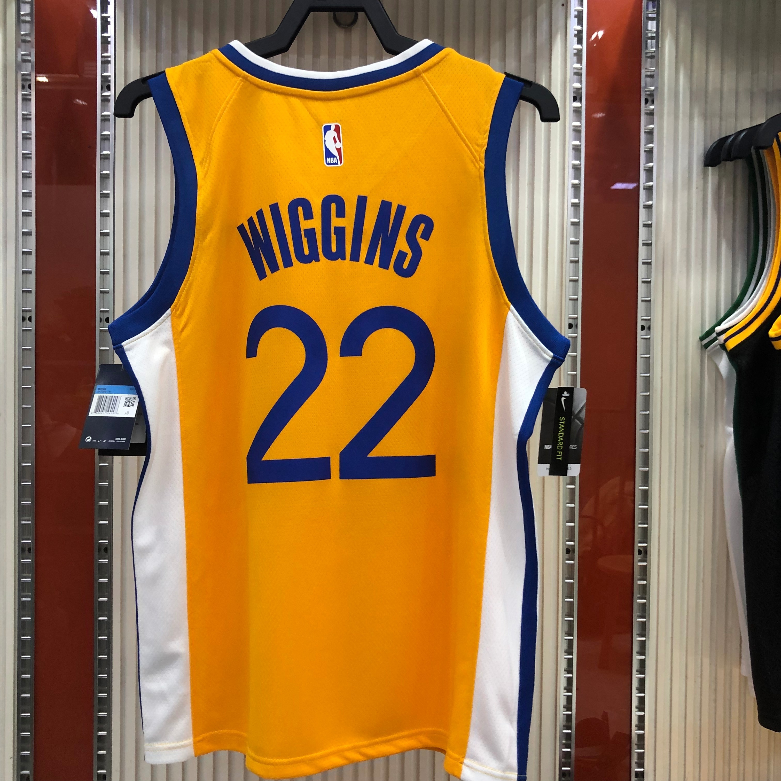 NBA Season 2021 Men Golden State Warriors ##22 WIGGINS Yellow Jersey wih Jordan Logo High Quality Name and Number Print - leoleo123123