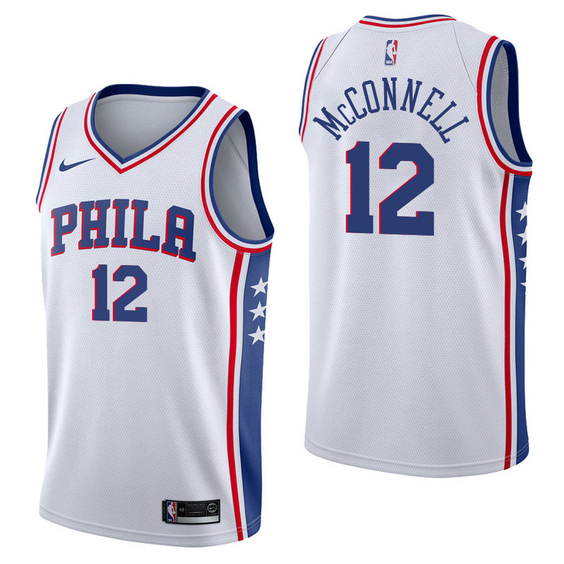 NBA Men Philadelphia 76ers White #12 McCONNELL Jersey High Quality Name and Number Print - leoleo123123