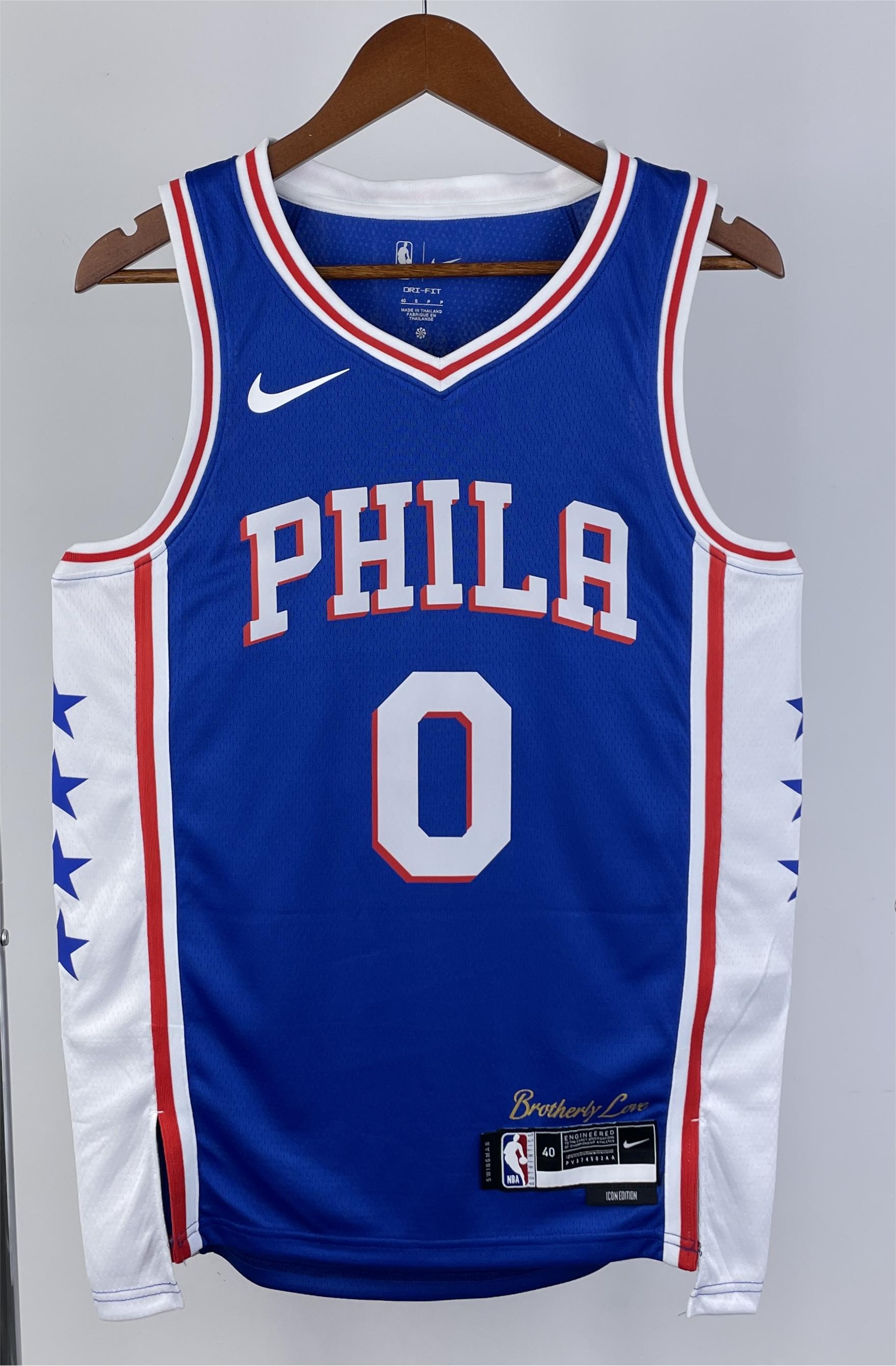 NBA Men 2023 Philadelphia 76ers Blue #0 MAXEY Swingman Jersey - leoleo123123