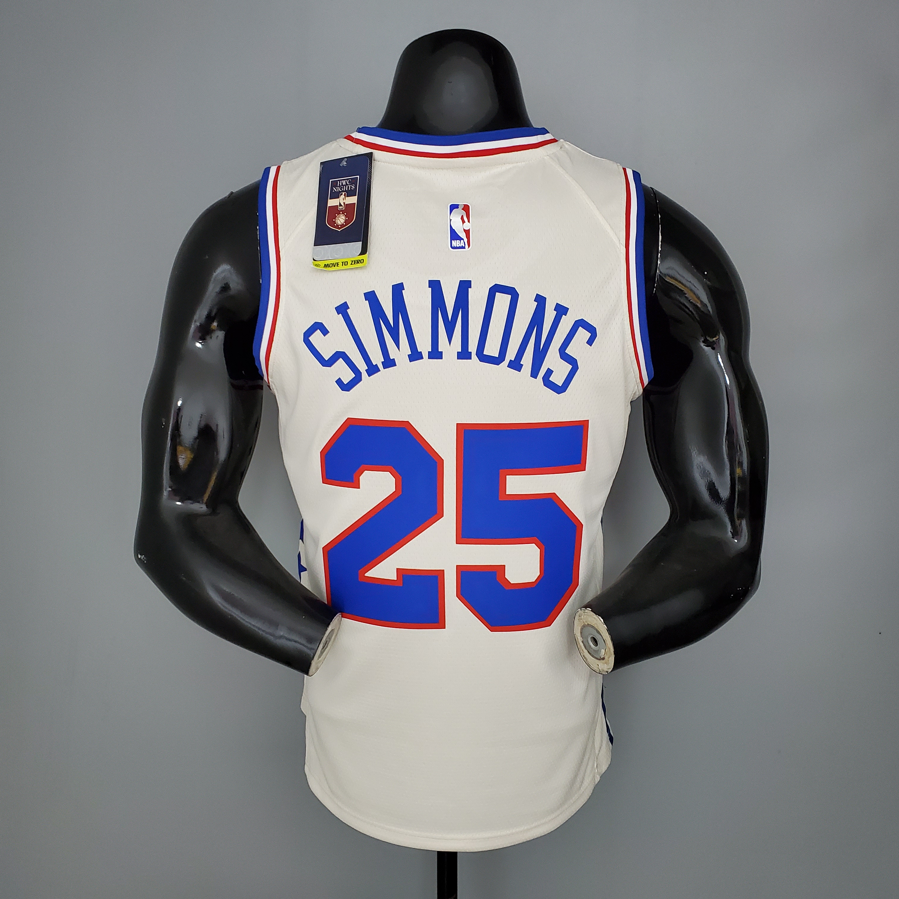 NBA Men Season 2021 Philadelphia 76ers White Rewarding Version #25 SIMMONS Jersey High Quality Name and Number Print - leoleo123123