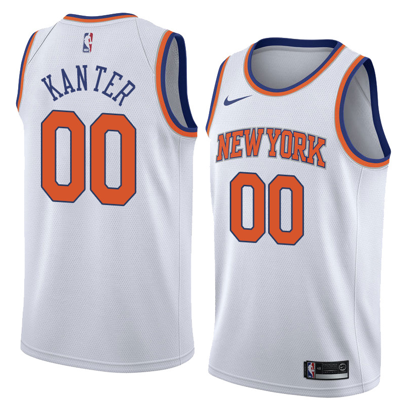 NBA Men New York Knicks White #00 KANTER Jersey High Quality Name and Number Print - leoleo123123