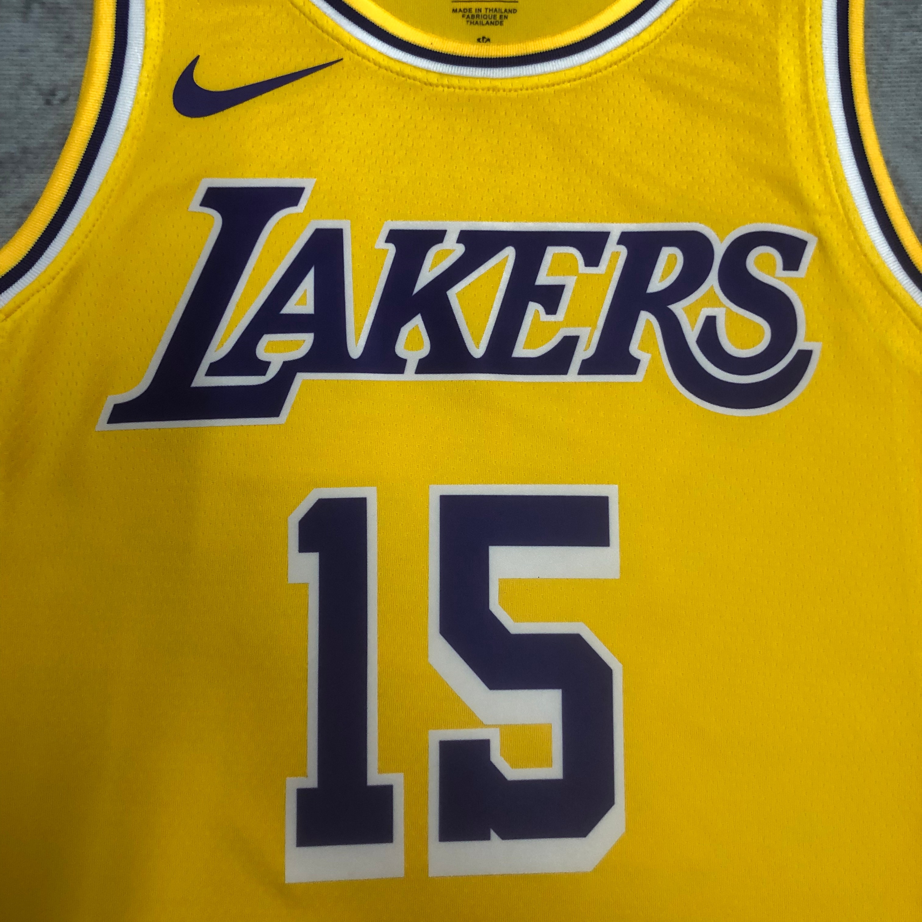 NBA Men Season 2023 Los Angeles Lakers Yellow #15 REAVES Jersey High Quality Name and Number Print - leoleo123123
