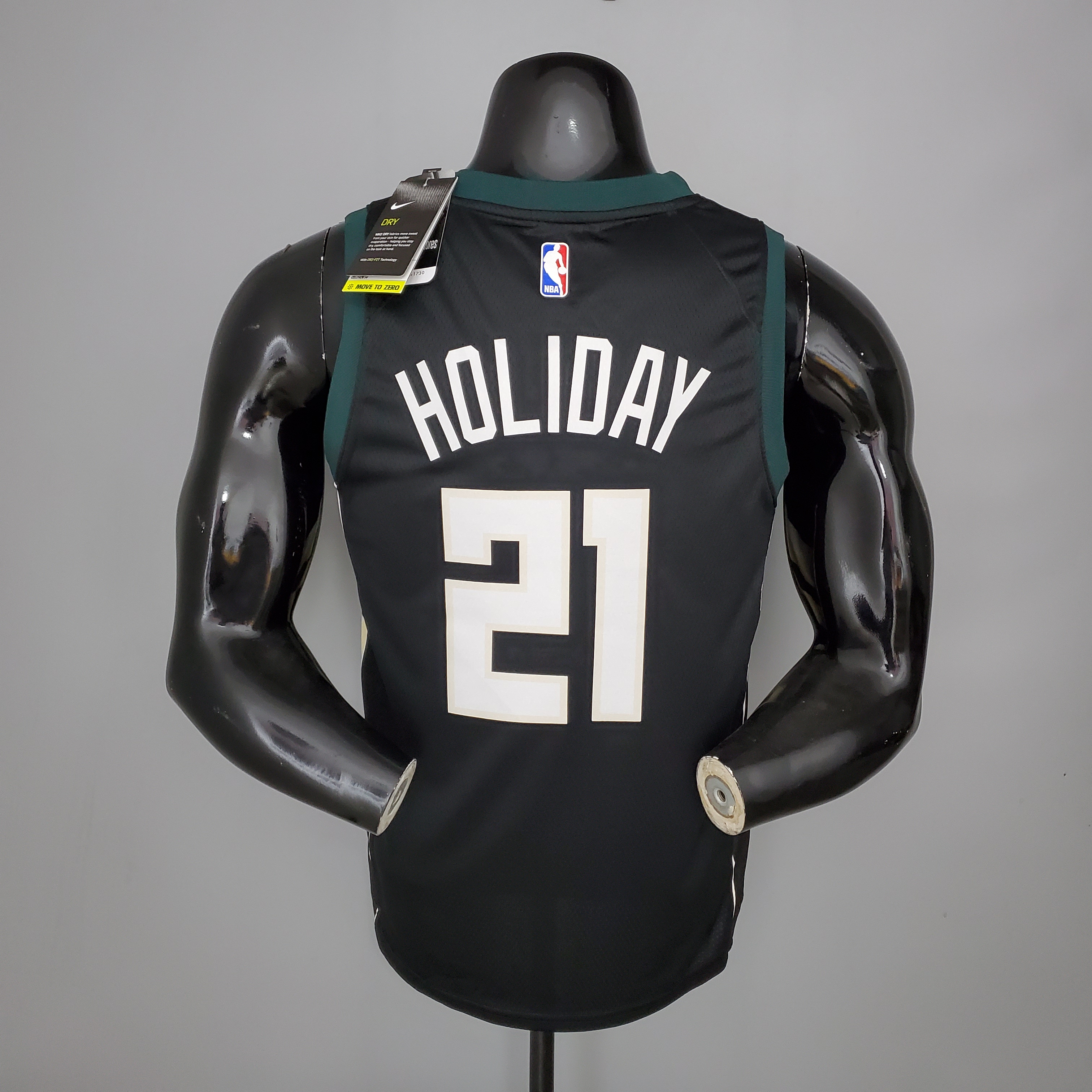NBA Men Milwaukee Bucks Black #21 HOLIDAY Jersey High Quality Name and Number Print - leoleo123123