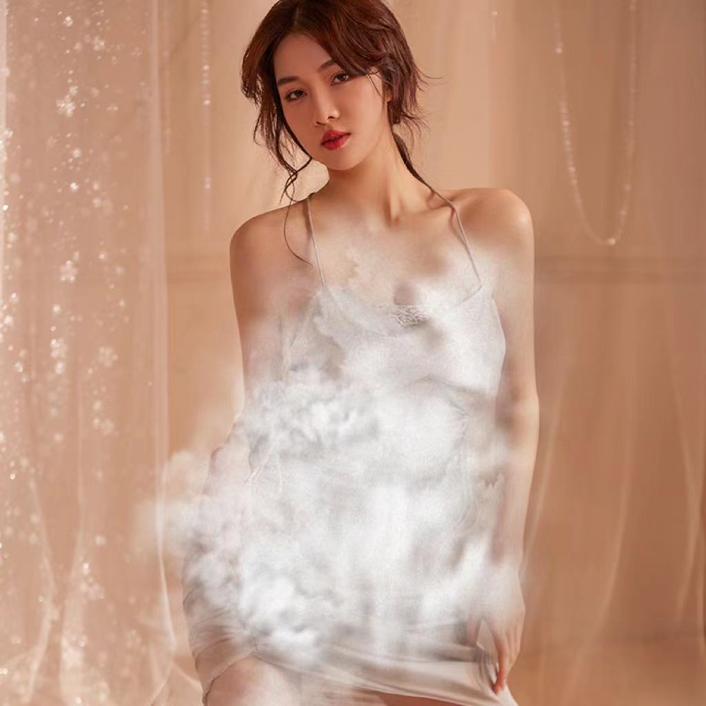听香情趣内衣性感蕾丝甜美网红睡衣收腰褶皱吊带裙家居服套装745 - leoleo123123