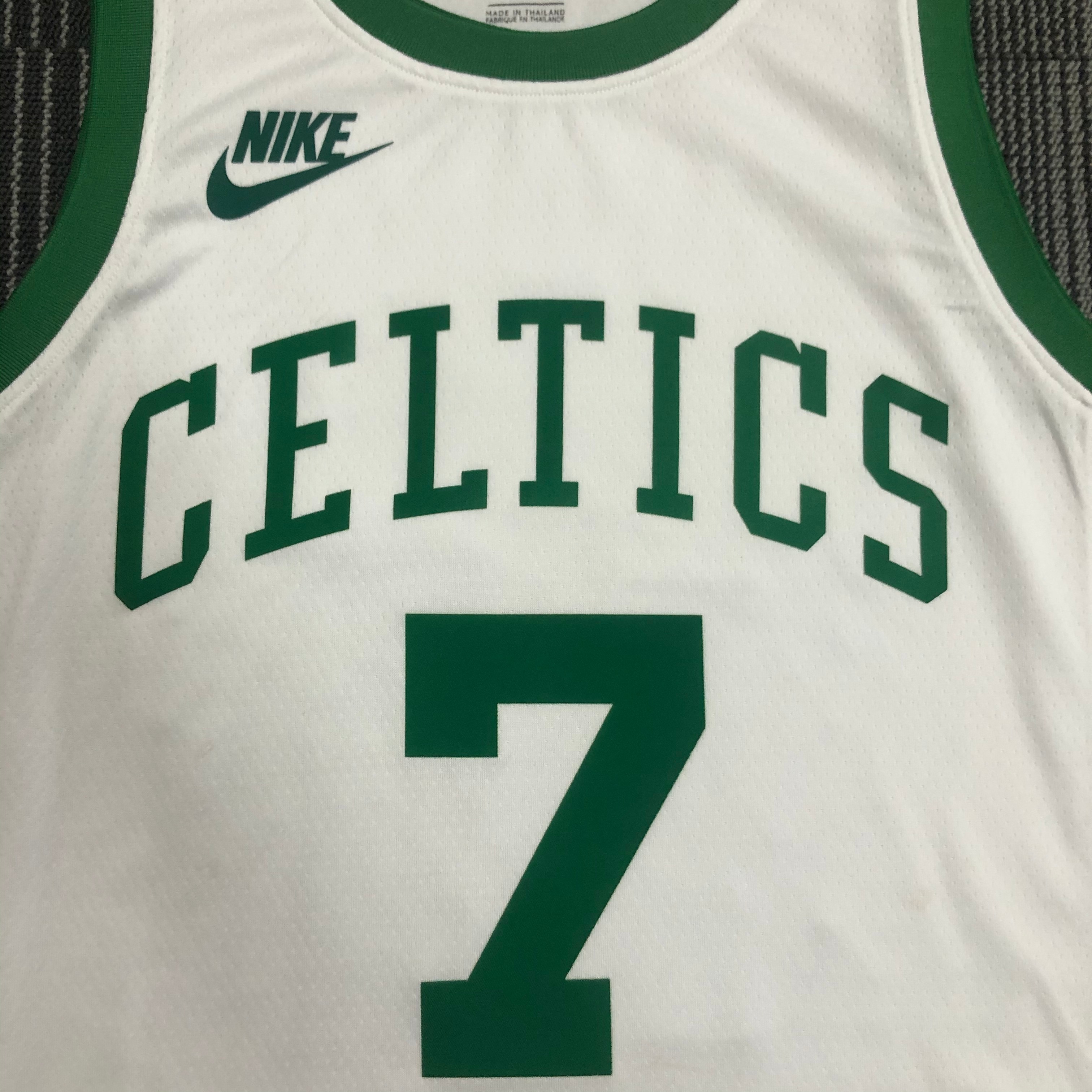 NBA 75th Anniversary Boston Celtics Retro White #7 BROWN Jersey High Quality Name and Number Print - leoleo123123