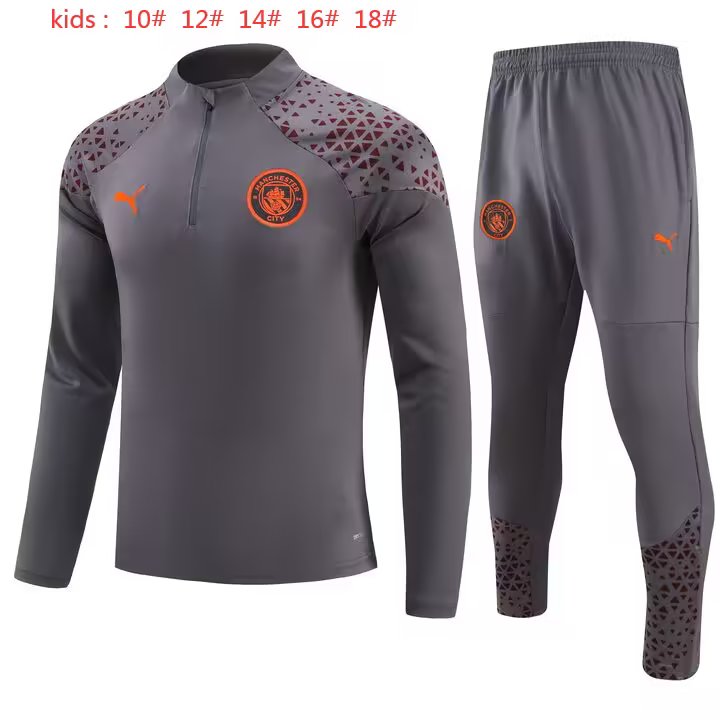 23/24 Man City Kids Grey Sweater Tracksuit Thai Quality - leoleo123123
