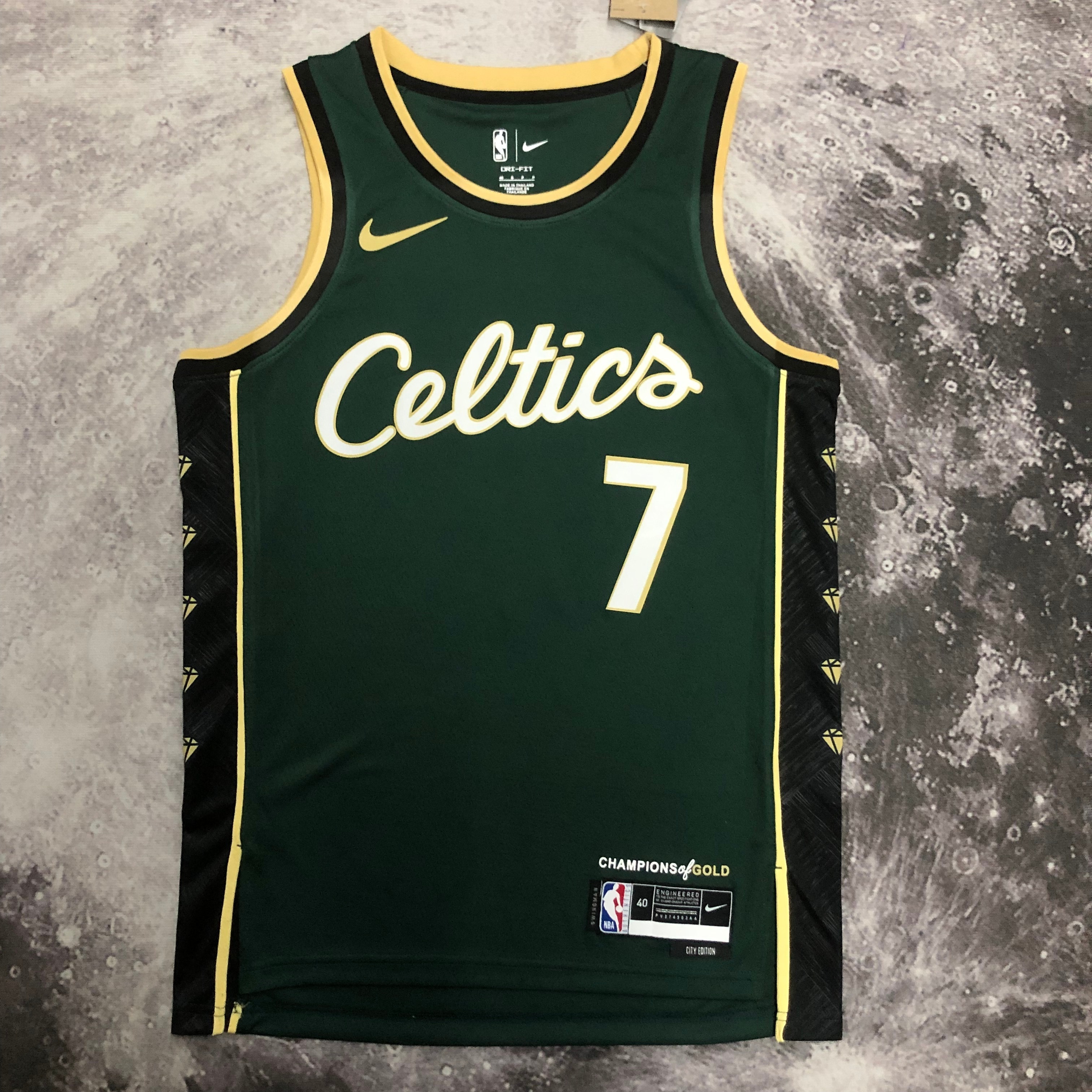 NBA Men Season 2023 Boston Celtics Dark Green City Version #7 BROWN Jersey High Quality Name and Number Print - leoleo123123
