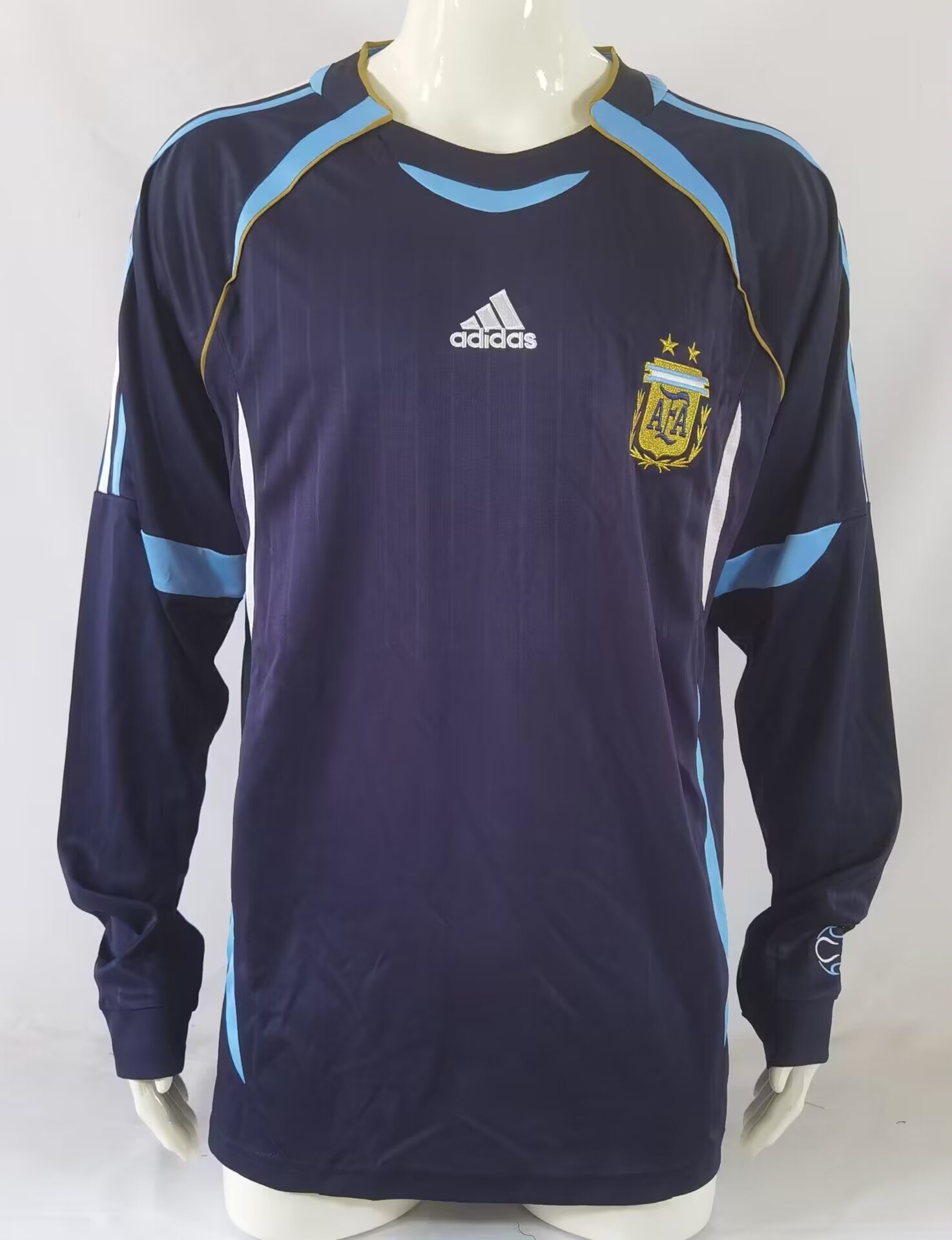 2006 Argentina Away Retro Jersey Long Sleeve Fans Version - leoleo123123