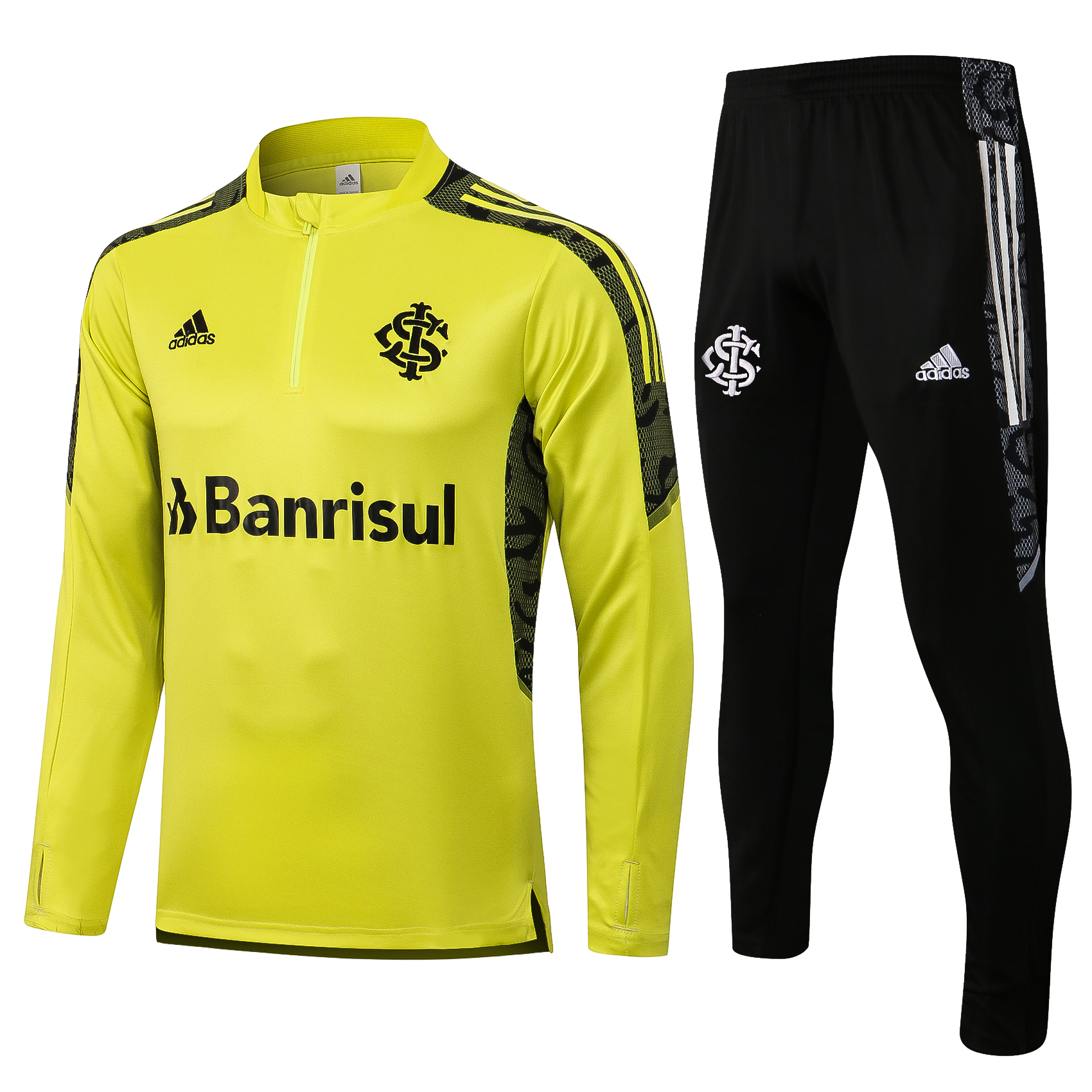 21-22 Flamengo Yellow with Zipper Sweater Tracksuit Thai Quality - leoleo123123