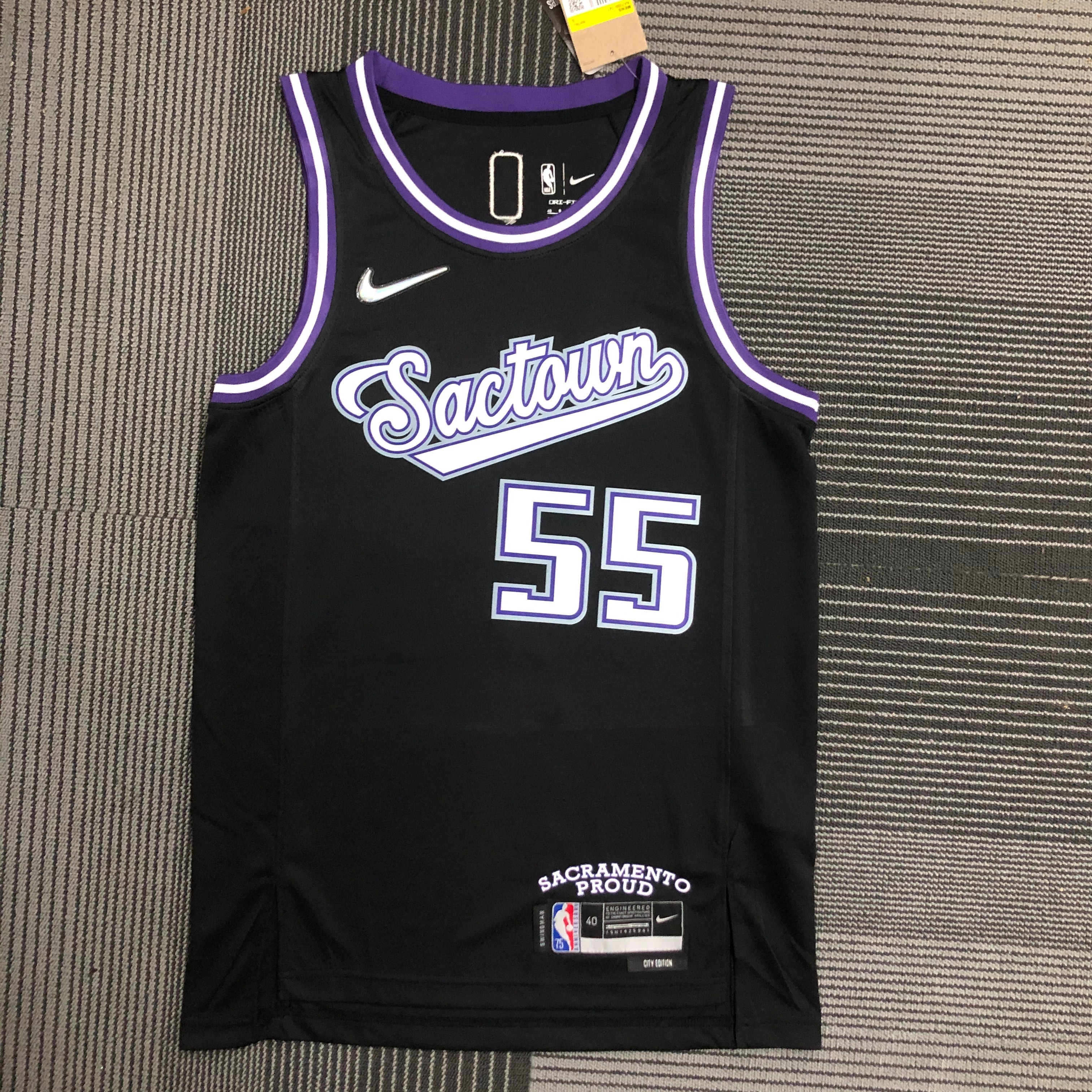 NBA 75th Anniversary Season 2022 Sacramento Kings Black #55 WILLAMS Jersey High Quality Name and Number Print - leoleo123123