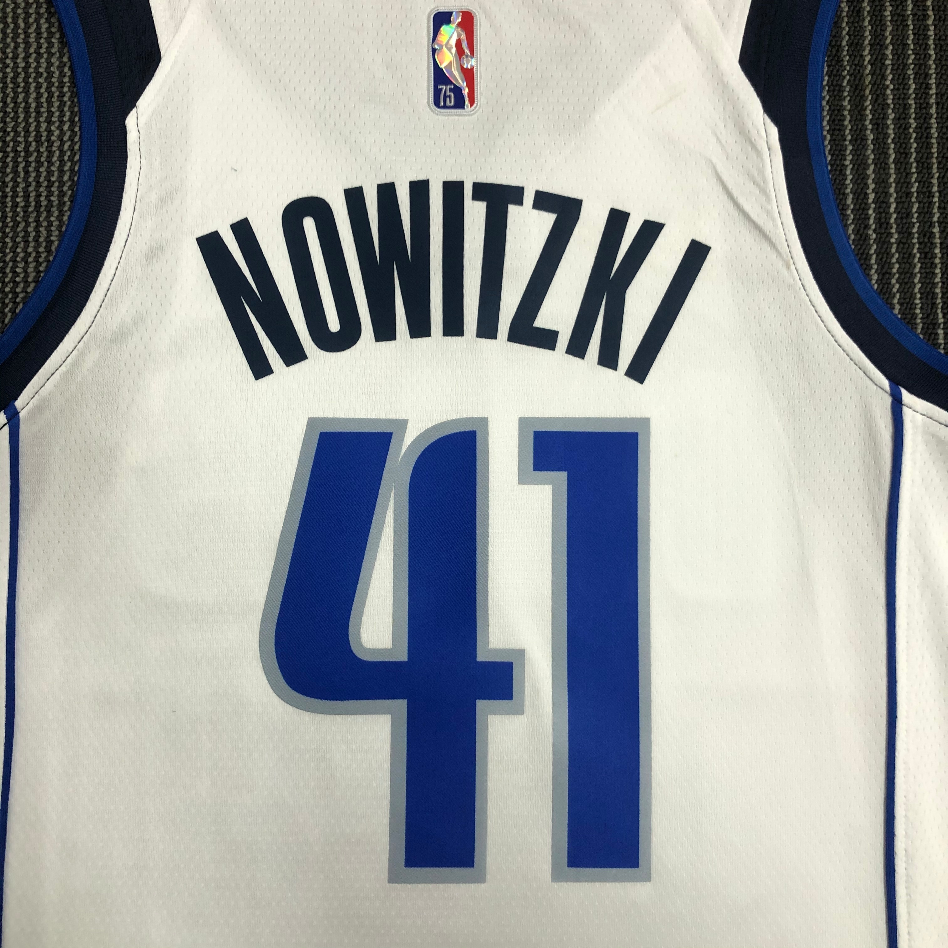 NBA Men 75th Anniversary Dallas Mavericks White #41 NOWITZKI Jersey High Quality Name and Number Print - leoleo123123