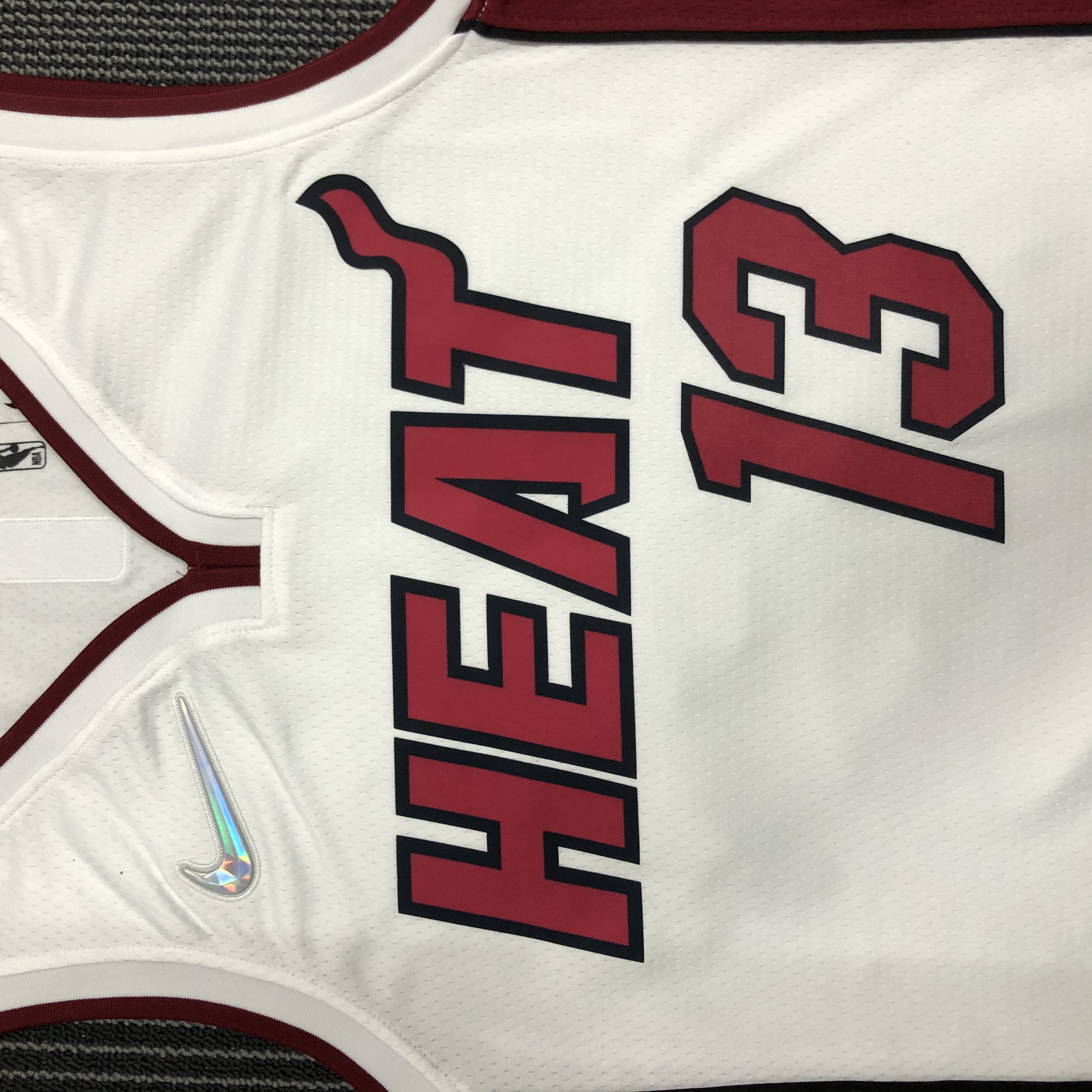NBA Men 75th Anniversary Miami Heat White #13 ADEBAYO Jersey High Quality Name and Number Print - leoleo123123
