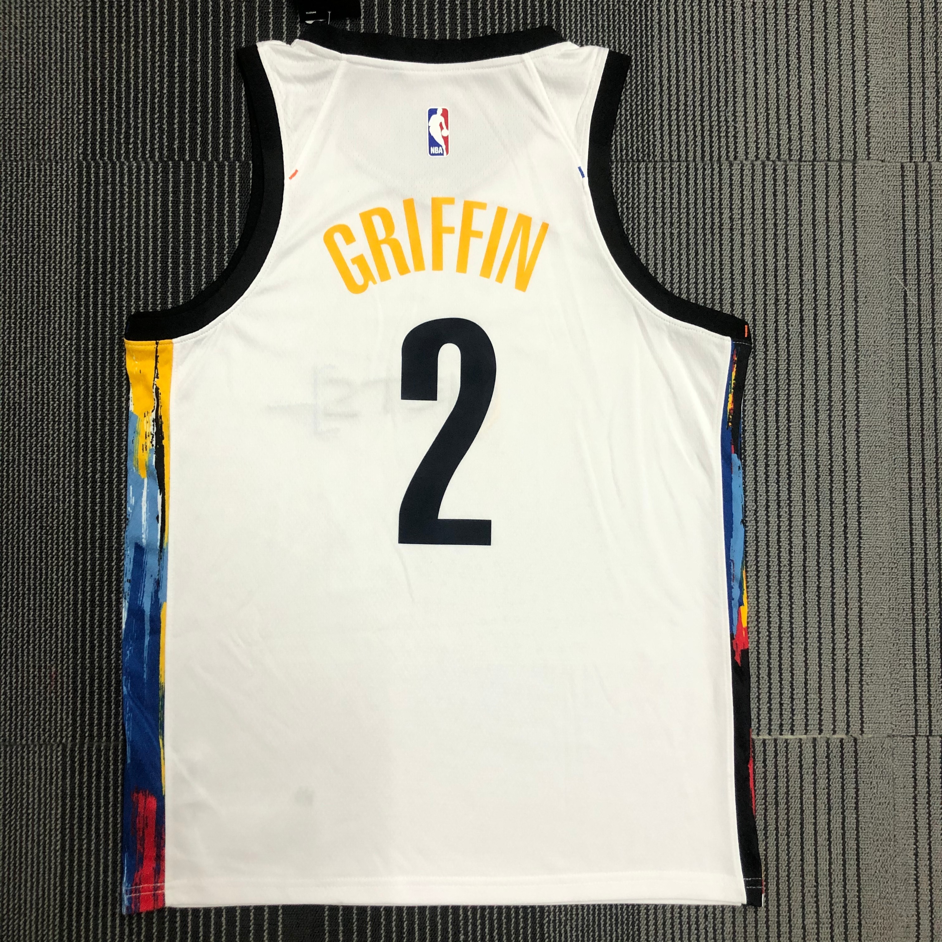 NBA Men Season 2021 Brooklyn Nets White City #2 GRIFFIN Jersey High Quality Name and Number Print - leoleo123123