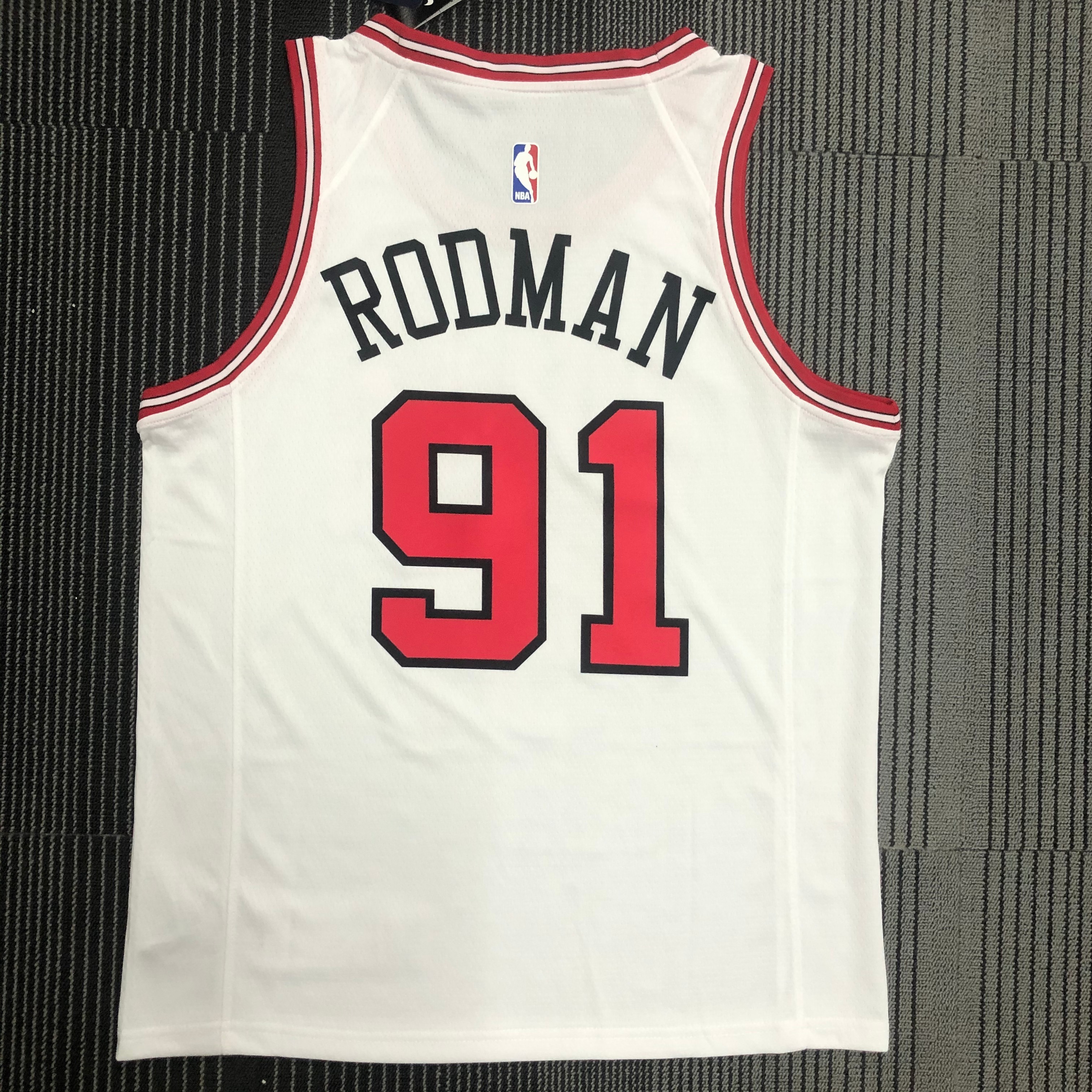 NBA Men Chicago Bulls White #91 RODMAN Jersey High Quality Name and Number Print - leoleo123123
