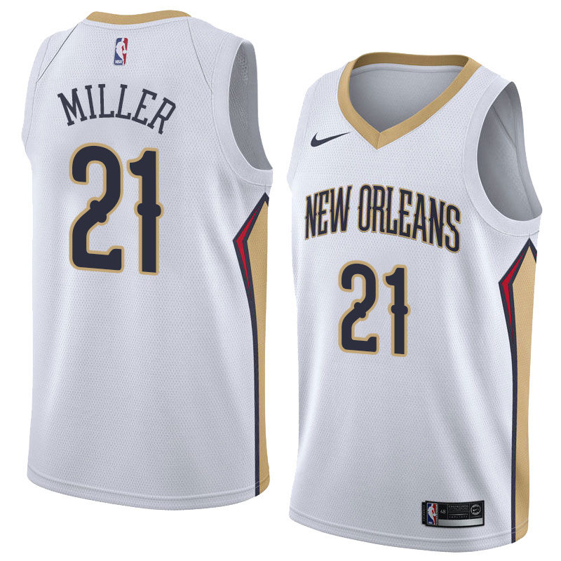 NBA Men New Orleans Pelicans White #21 MILLER Jersey High Quality Name and Number Print - leoleo123123