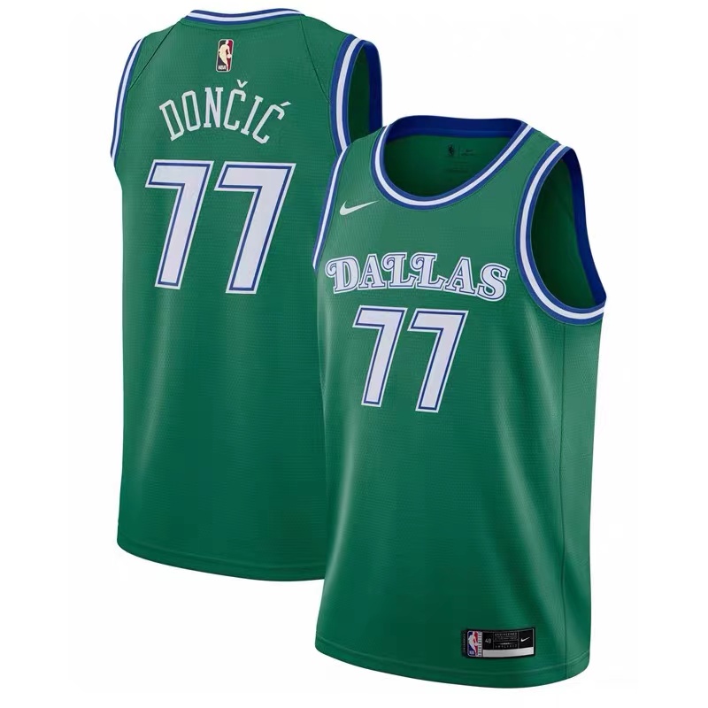 NBA Men Season 2021 Dallas Mavericks Green #77 DONCIC Jersey High Quality Name and Number Print - leoleo123123