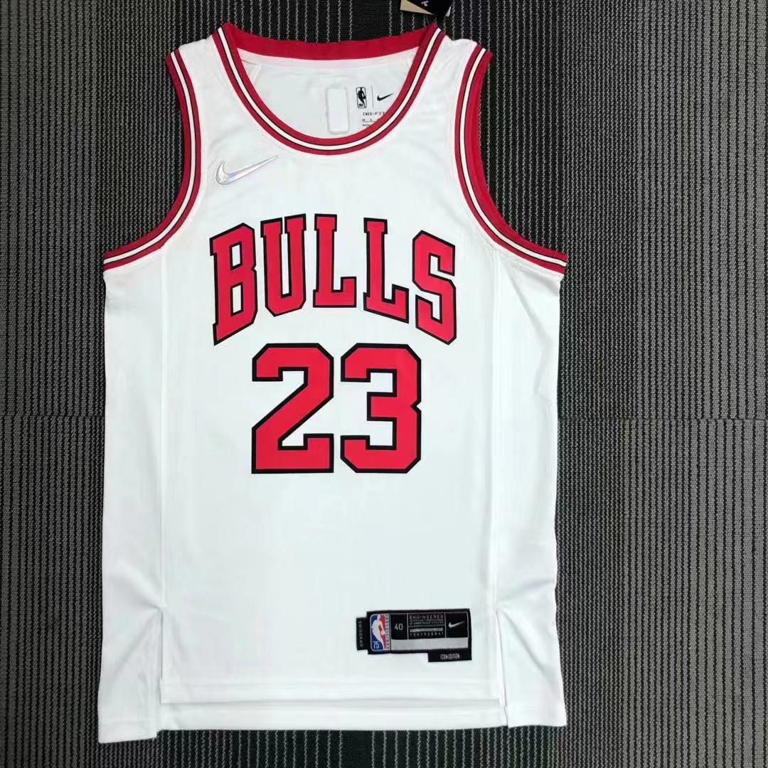 NBA Men 75th Anniversary Chicago Bulls White #23 JORDAN Jersey High Quality Name and Number Print - leoleo123123
