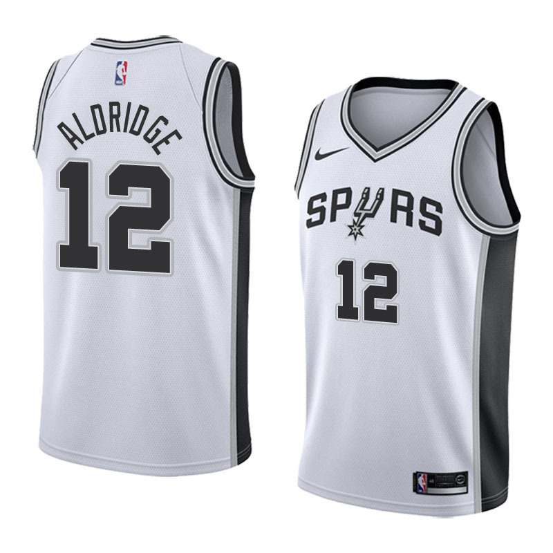 NBA Men San Antonio Spurs White #12 ALDRIDGE Jersey High Quality Name and Number Print - leoleo123123