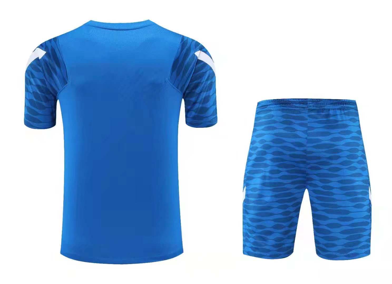 21/22 Barcelona Blue Training Set--Short Sleeve and Short Pant Training Jersey - leoleo123123