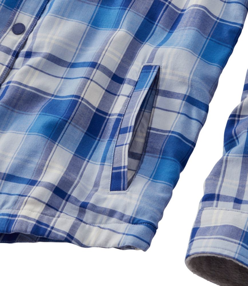 Women's Fleece-Lined Flannel Shirt, Snap-Front Plaid - leoleo123123