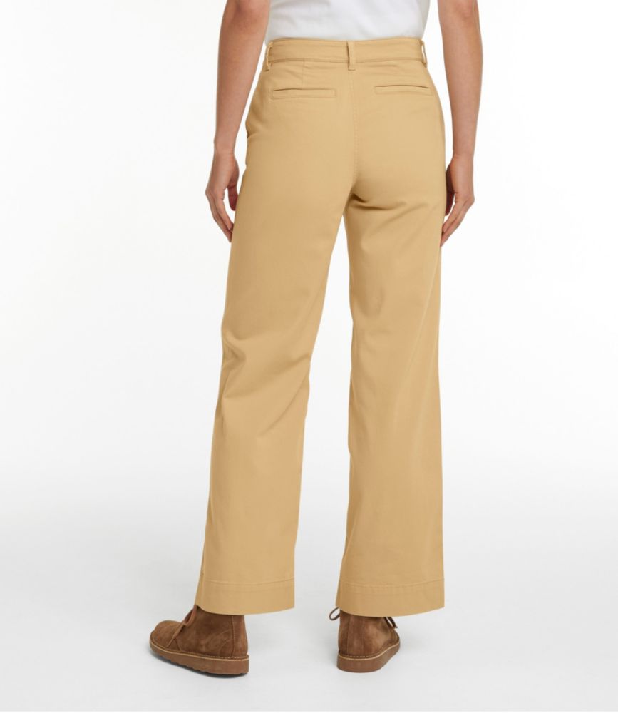 Women's Comfort Stretch Pants, Mid-Rise Wide-Leg Chino - leoleo123123