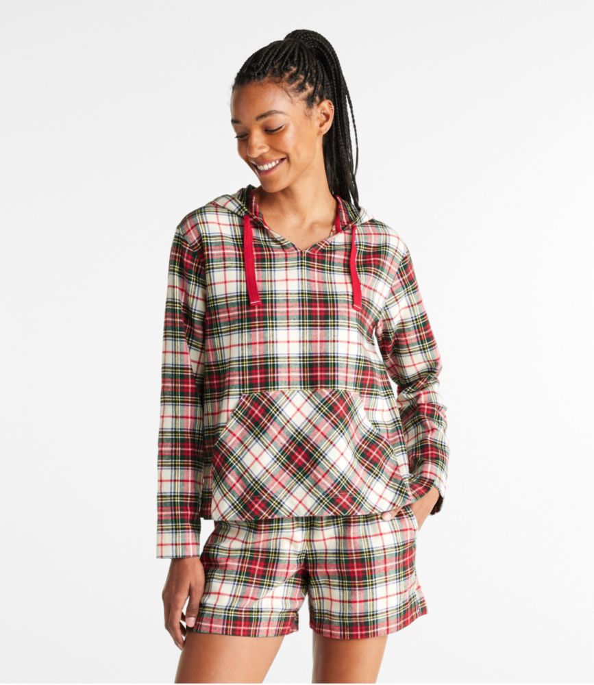 Women's Scotch Plaid Flannel Sleep Top - leoleo123123