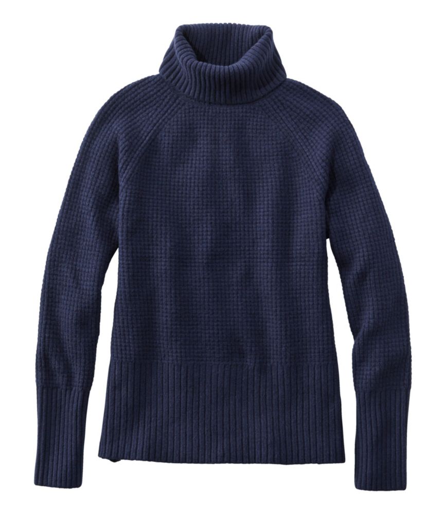Women's SuperSoft Waffle Sweater, Turtleneck - leoleo123123