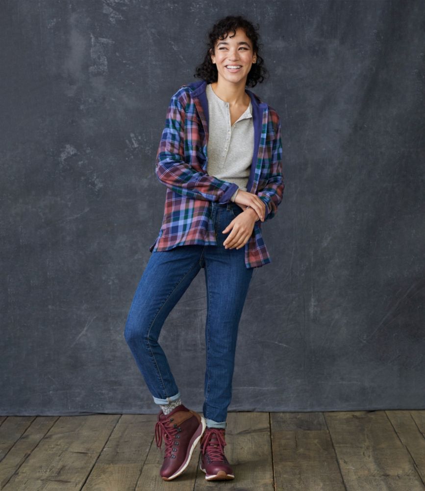 Women's Fleece-Lined Flannel Hoodie, Plaid - leoleo123123