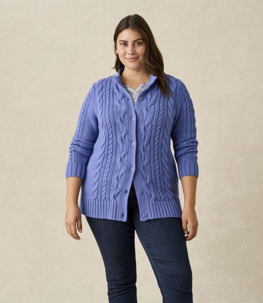 Women's Double L® Cable Sweater, Button-Front Cardigan - leoleo123123