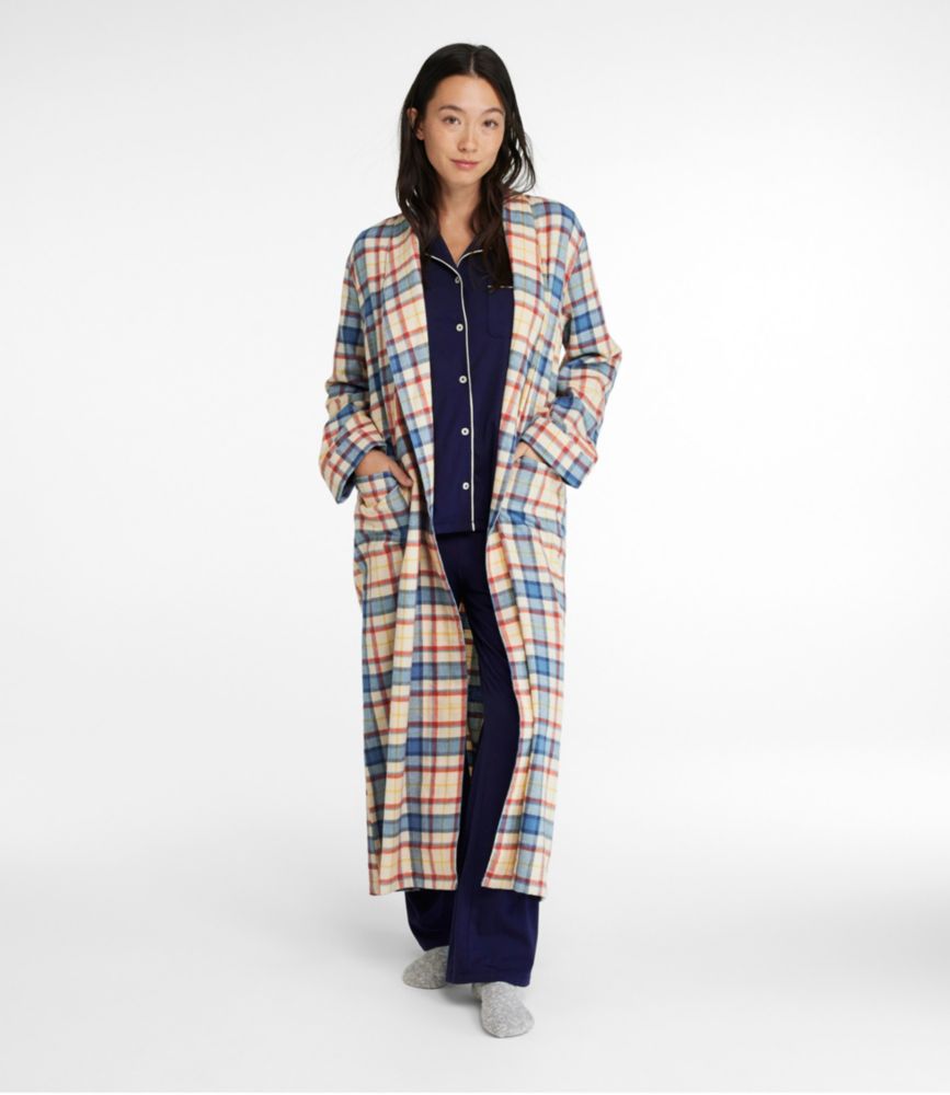 Women's Scotch Plaid Flannel Robe - leoleo123123