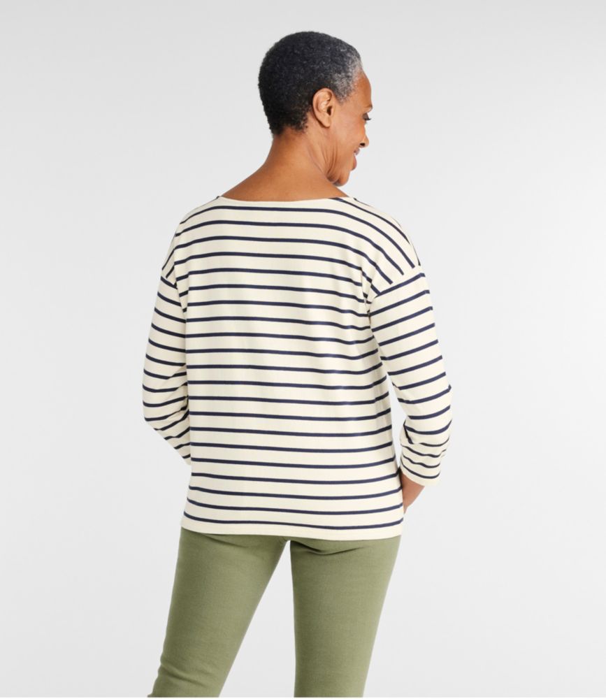 Women's Heritage Mariner Top, Boatneck Three-Quarter-Sleeve Stripe - leoleo123123
