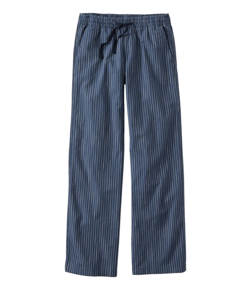 Women's Lakewashed Pull-On Chinos, Mid-Rise Wide-Leg Stripe Chambray - leoleo123123