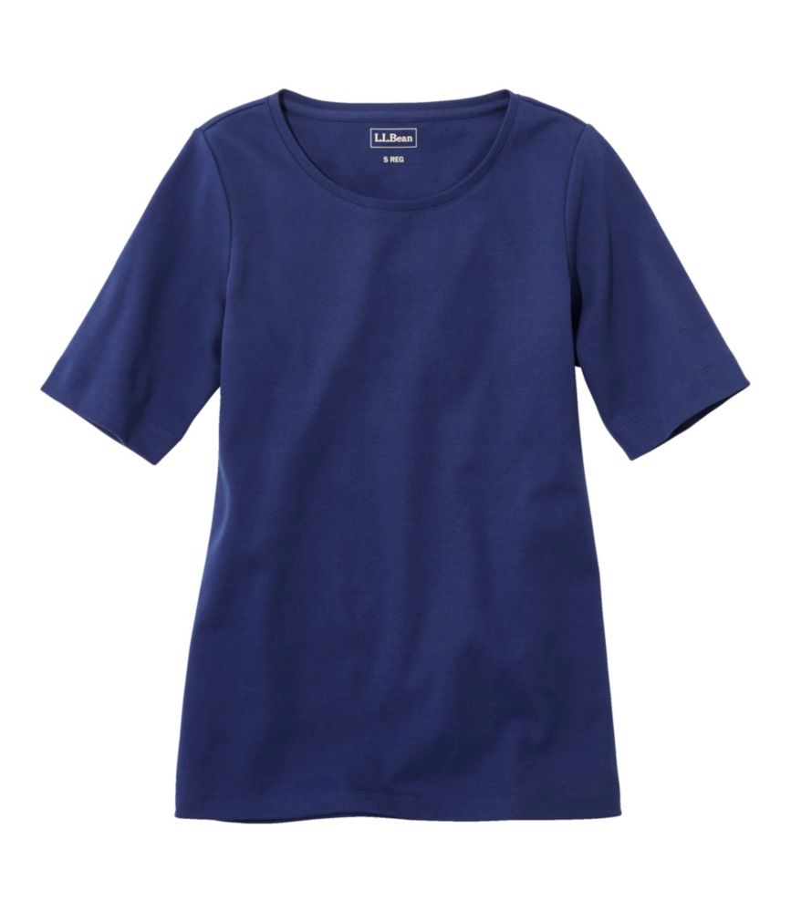 Women's L.L.Bean Jewelneck Tee, Elbow-Sleeve - leoleo123123