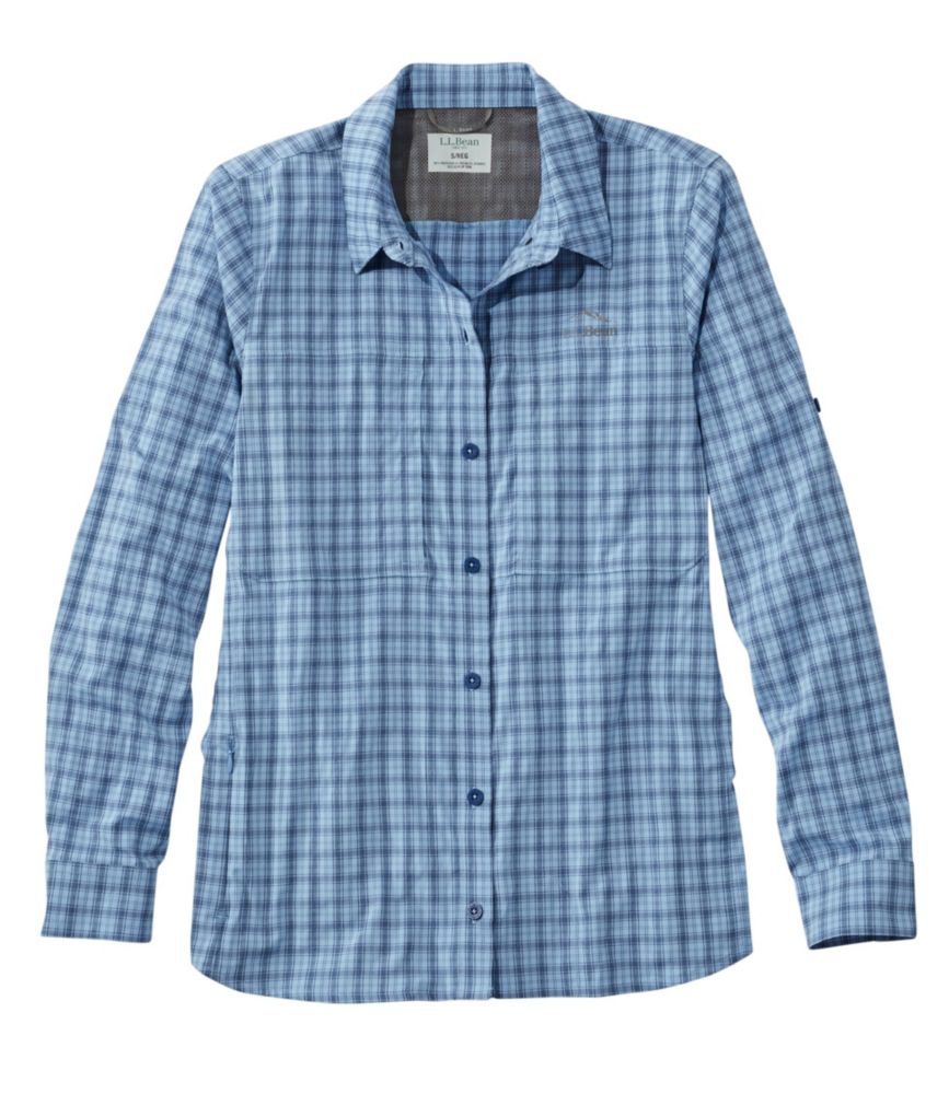 Women's Tropicwear Pro Stretch Shirt, Long-Sleeve Plaid - leoleo123123