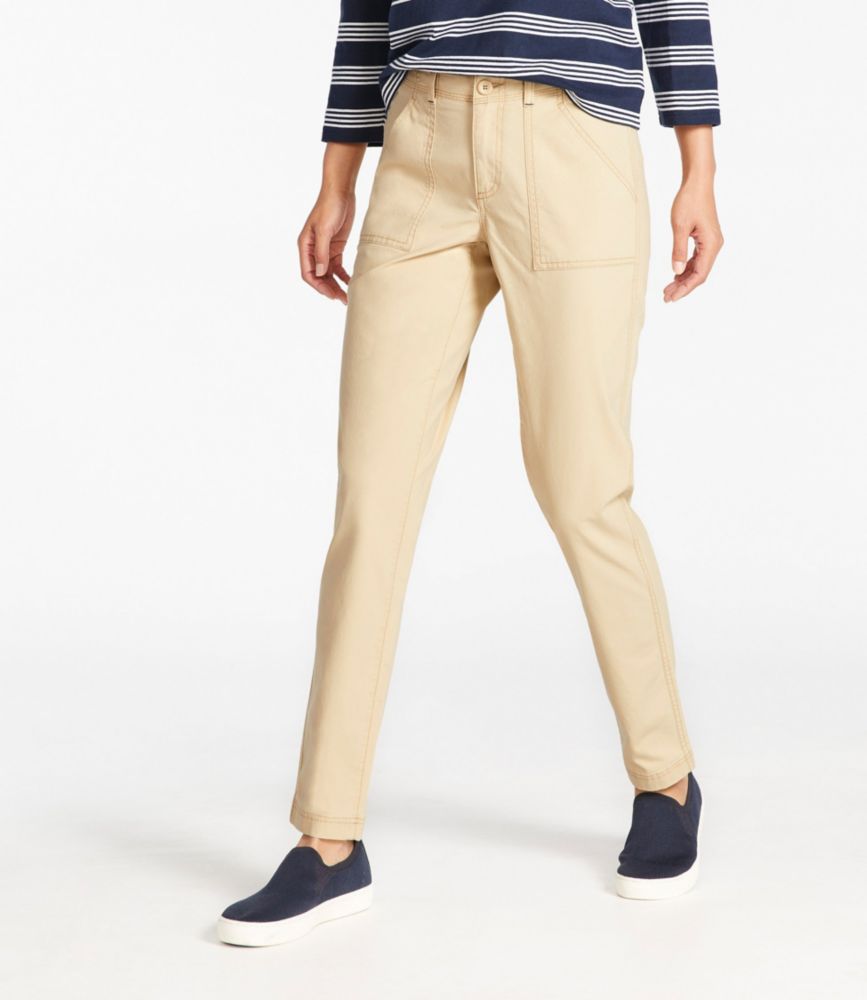 Women's Stretch Canvas Pants, Mid-Rise Slim-Leg Ankle - leoleo123123