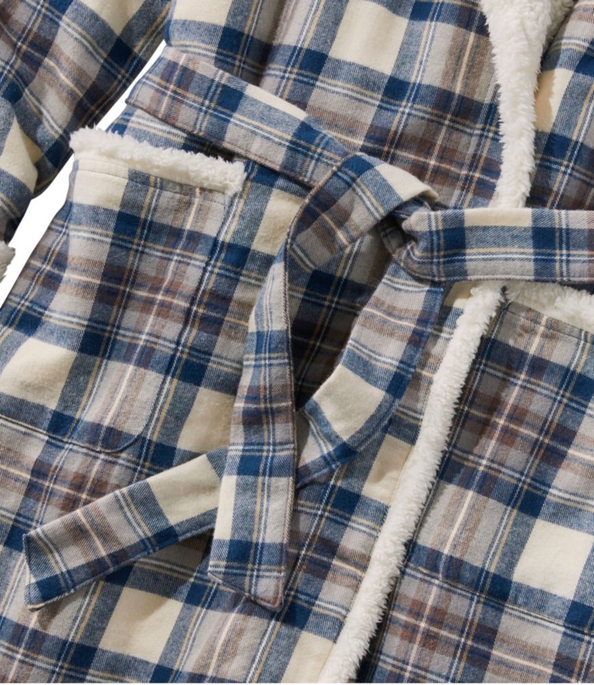 Women's Scotch Plaid Flannel Robe, Sherpa-Lined Long - leoleo123123