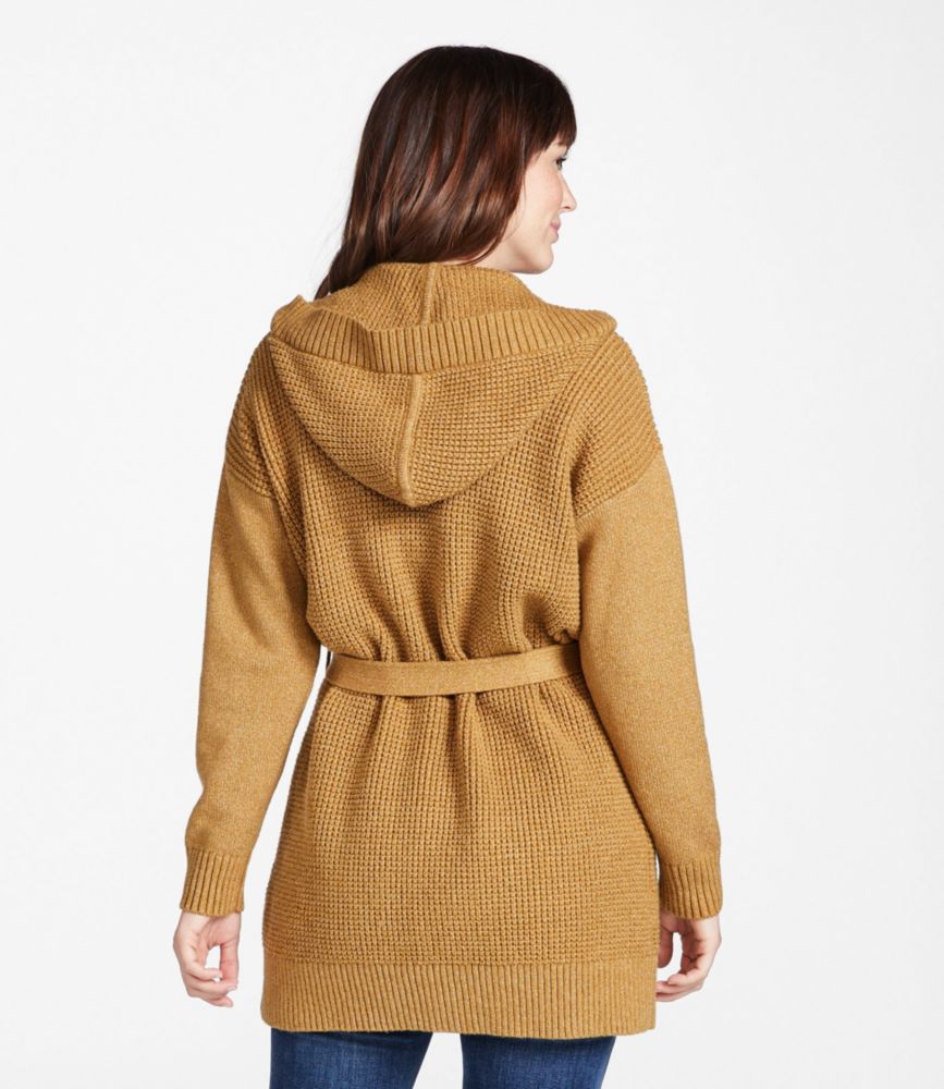 Women's All-Day Waffle Sweater, Hooded Wrap Cardigan - leoleo123123