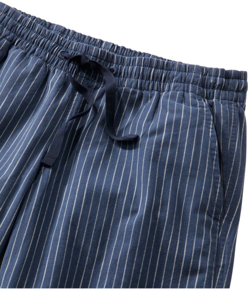 Women's Lakewashed Pull-On Chinos, Mid-Rise Wide-Leg Stripe Chambray - leoleo123123