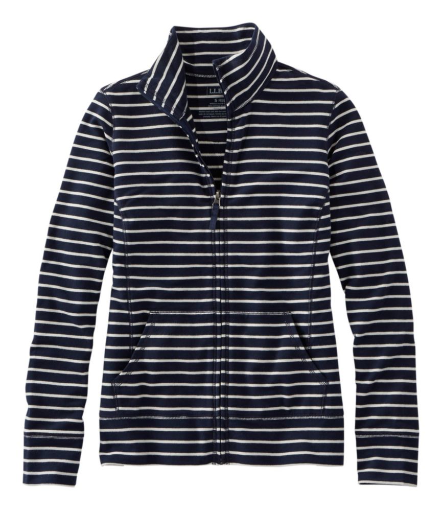 Women's Ultrasoft Sweats, Full-Zip Mock-Neck Jacket Stripe - leoleo123123