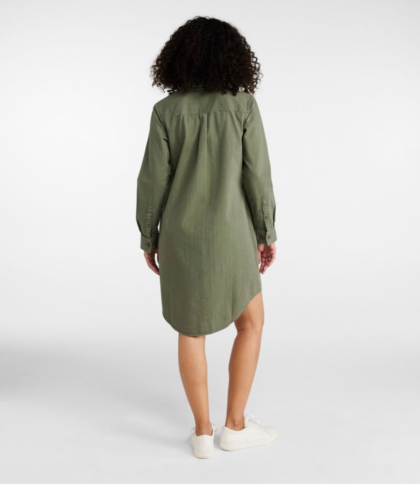 Women's L.L. Bean Heritage Washed Denim Shirt Dress, Garment-Dye - leoleo123123