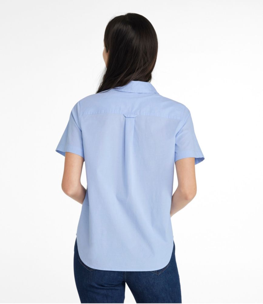 Women's Essential Cotton Poplin Shirt, Short-Sleeve - leoleo123123