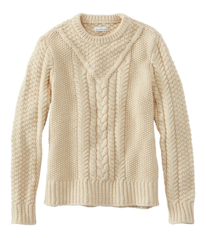 Women's Signature Cotton Fisherman Sweater, Pullover - leoleo123123