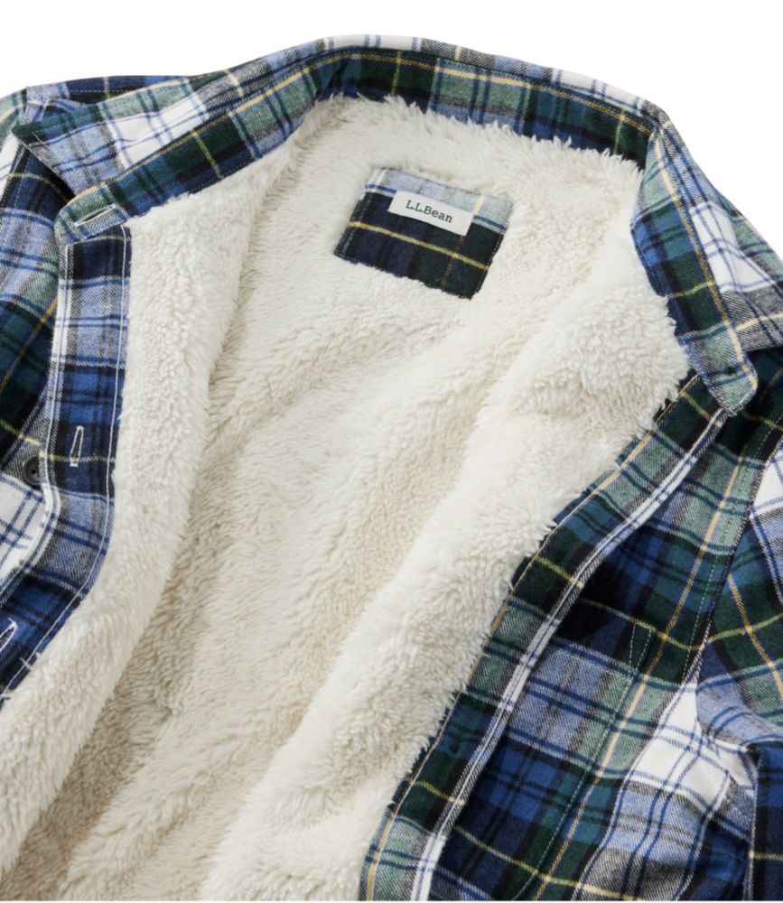 Women's Scotch Plaid Shirt, Sherpa-Lined - leoleo123123