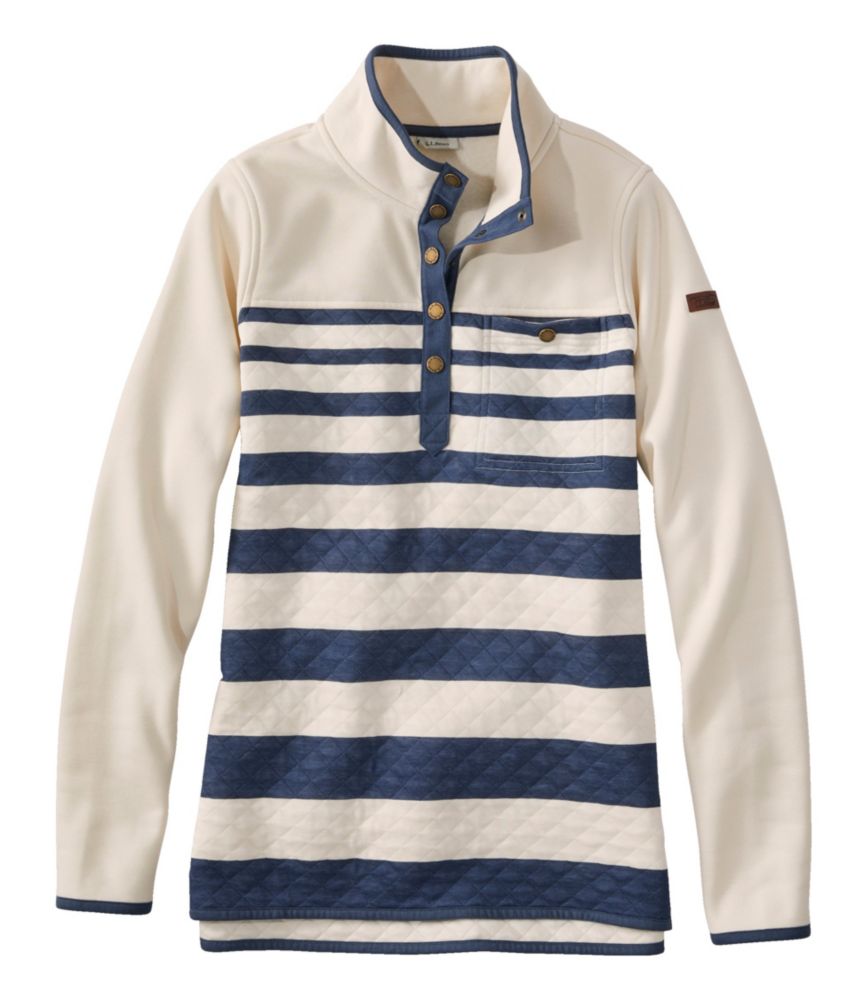 Women's Quilted Sweatshirt, Mockneck Tunic Print - leoleo123123