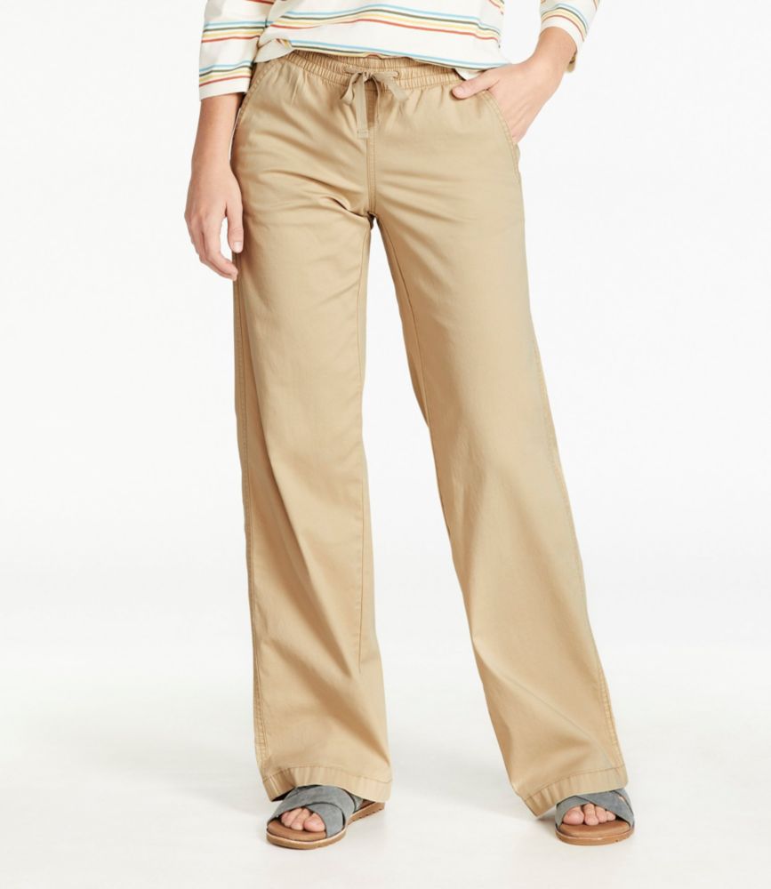 Lakewashed Pull-on Chinos, Mid-Rise Wide-Leg - leoleo123123